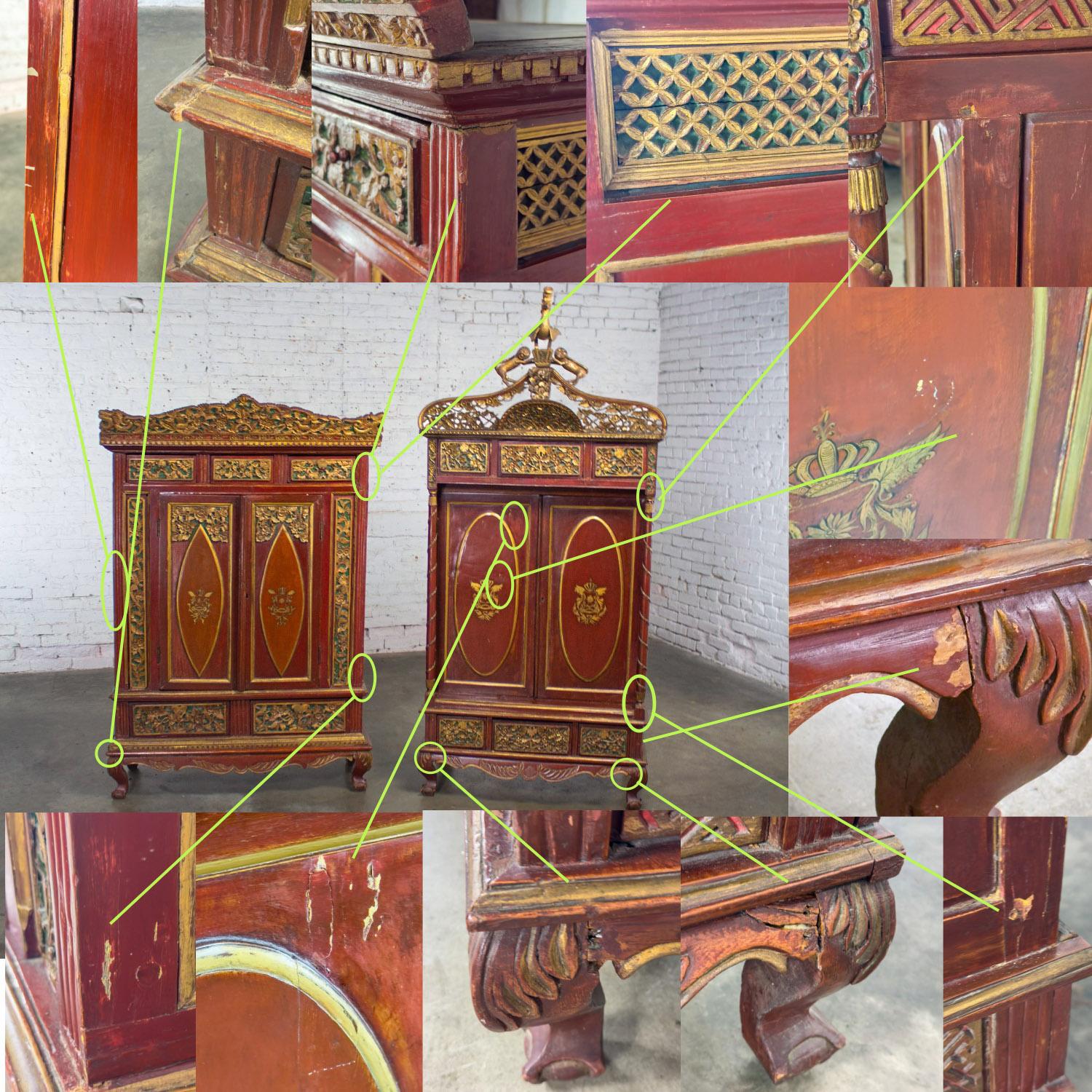 Scatola da sposa imperiale indonesiana Maduran o Jodang Dowry Chests Bride & Groom Coppia di sposi in vendita 6