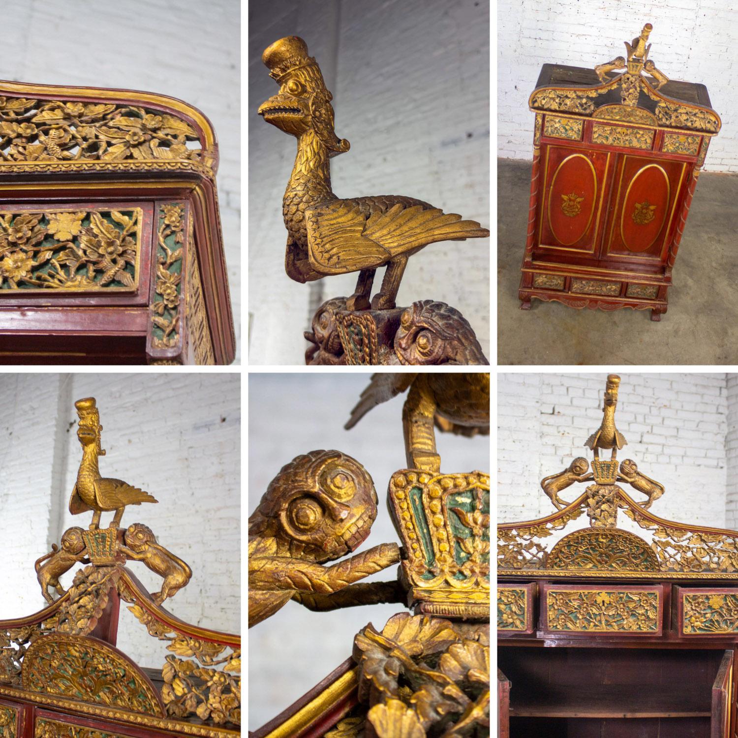 Scatola da sposa imperiale indonesiana Maduran o Jodang Dowry Chests Bride & Groom Coppia di sposi in vendita 7