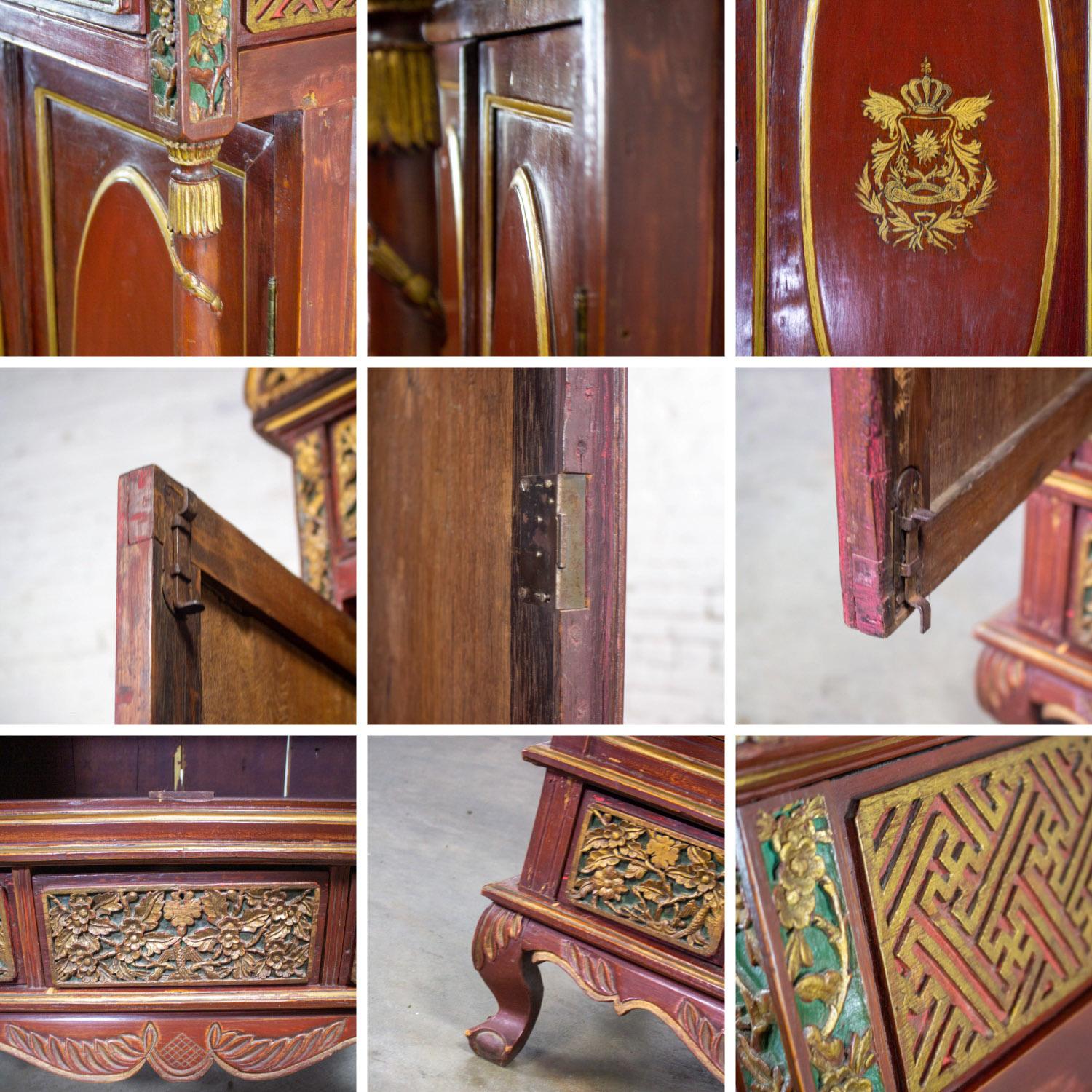 Scatola da sposa imperiale indonesiana Maduran o Jodang Dowry Chests Bride & Groom Coppia di sposi in vendita 9