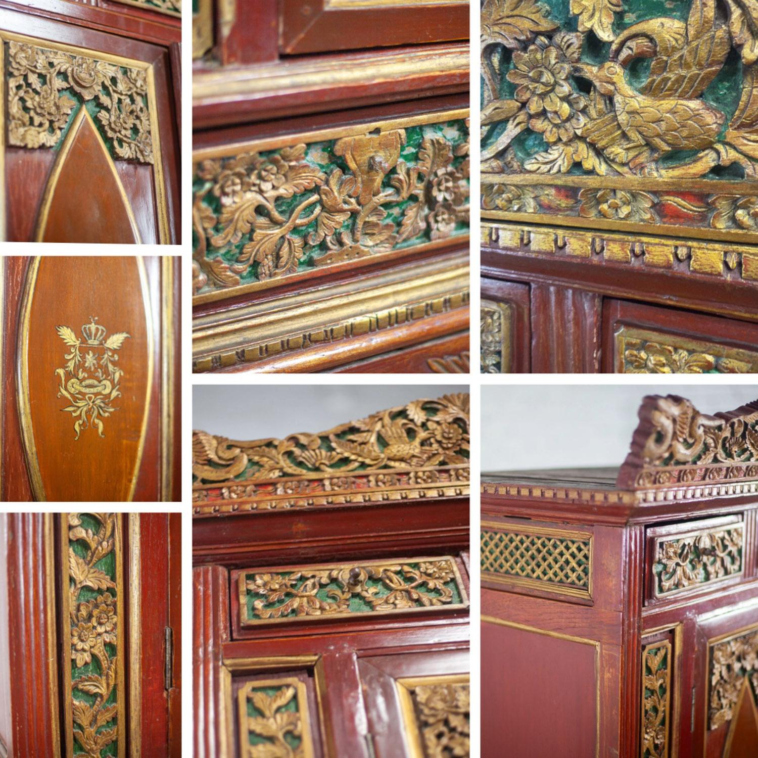 Scatola da sposa imperiale indonesiana Maduran o Jodang Dowry Chests Bride & Groom Coppia di sposi in vendita 10
