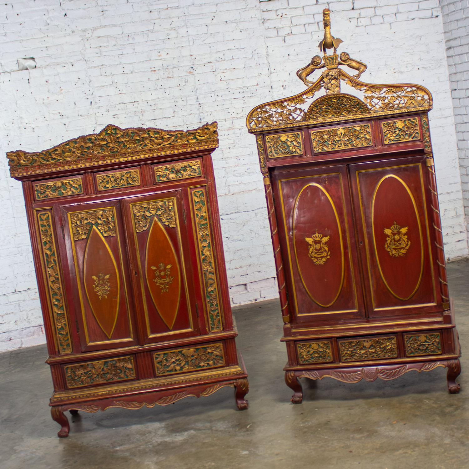 Magnifico antico baule da sposa imperiale indonesiano Maduran o 