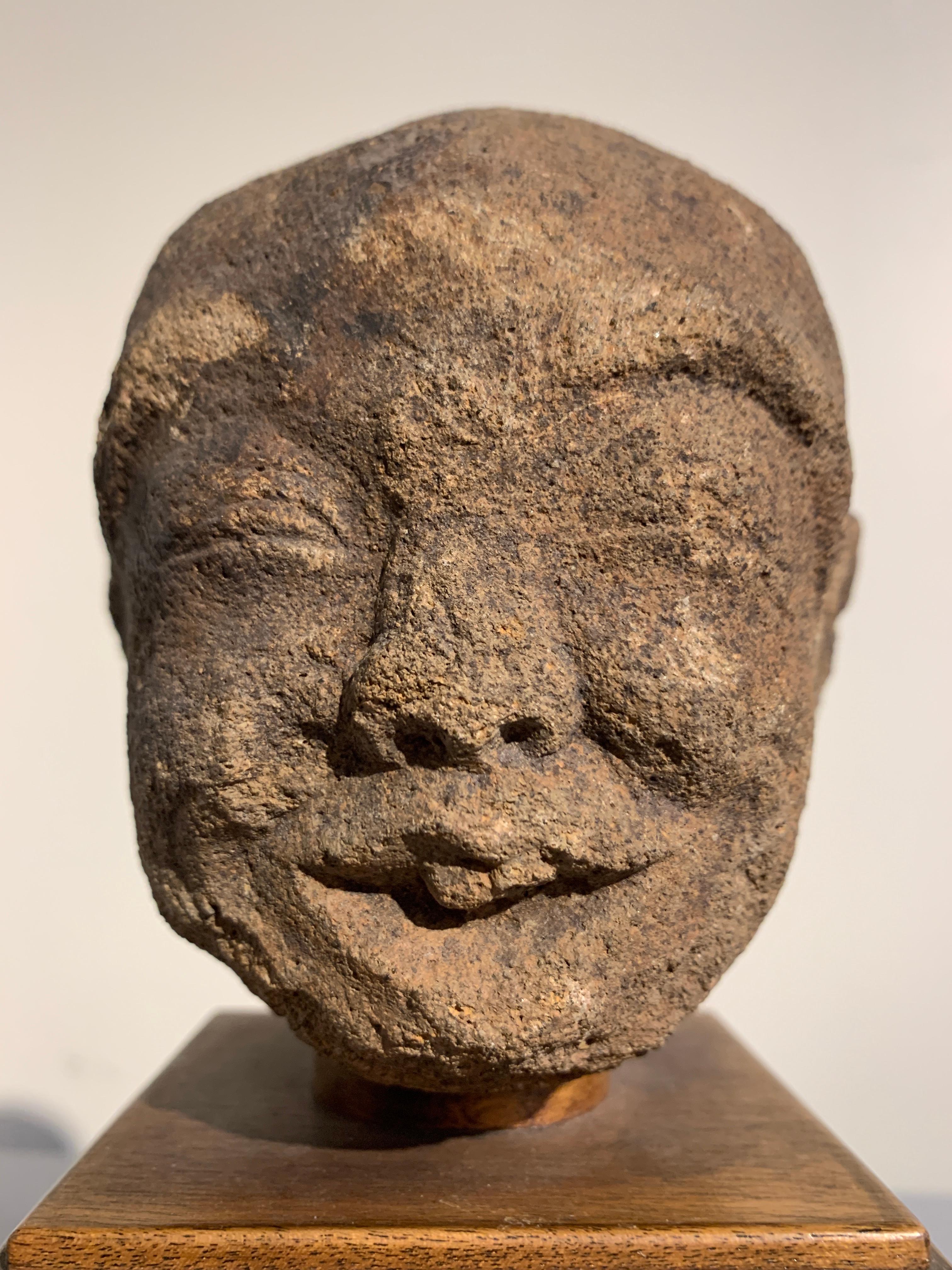Indonesian Majapahit Terracotta Head of a Male, circa 14th Century For Sale 3