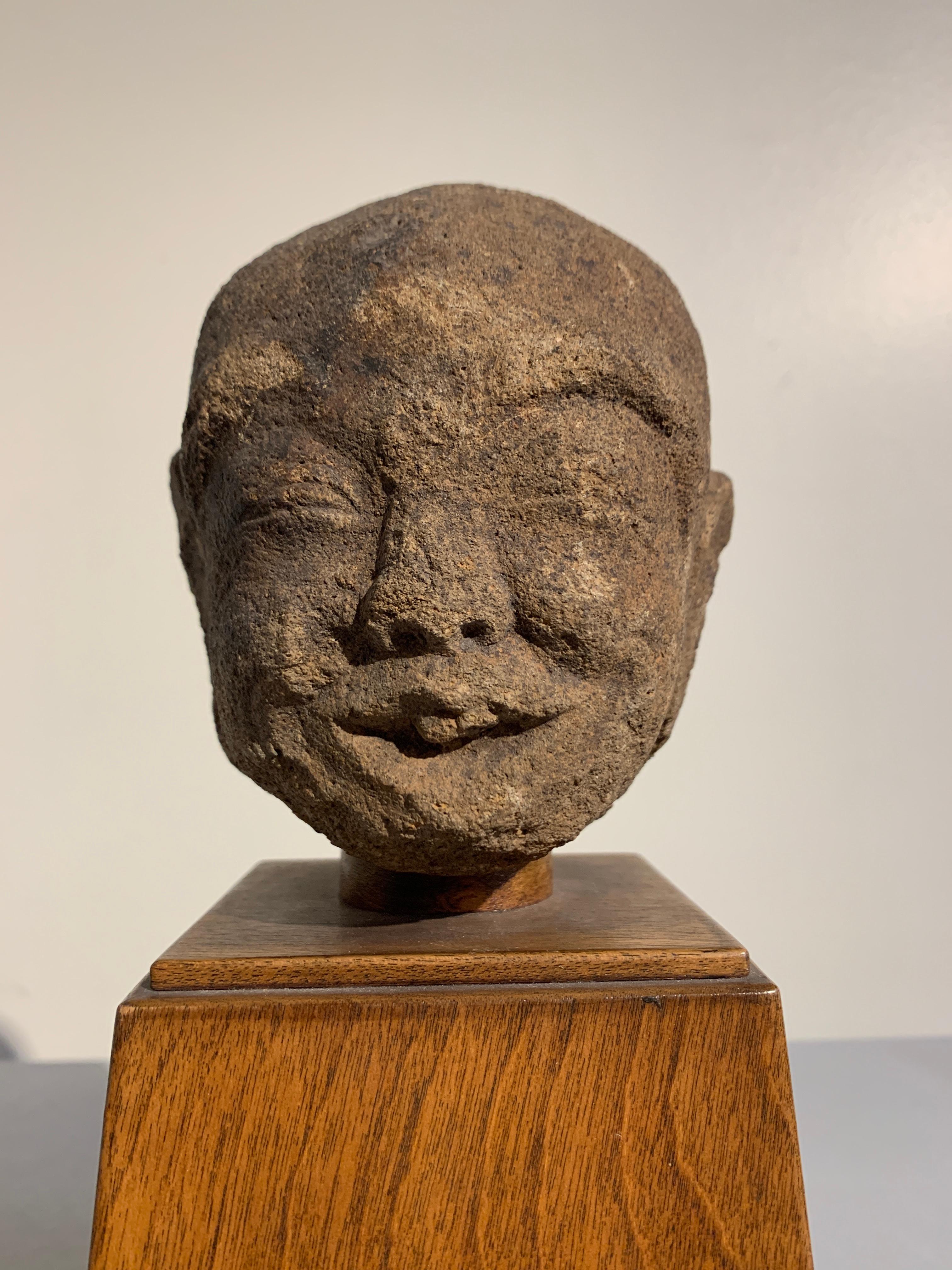 18th Century and Earlier Indonesian Majapahit Terracotta Head of a Male, circa 14th Century For Sale