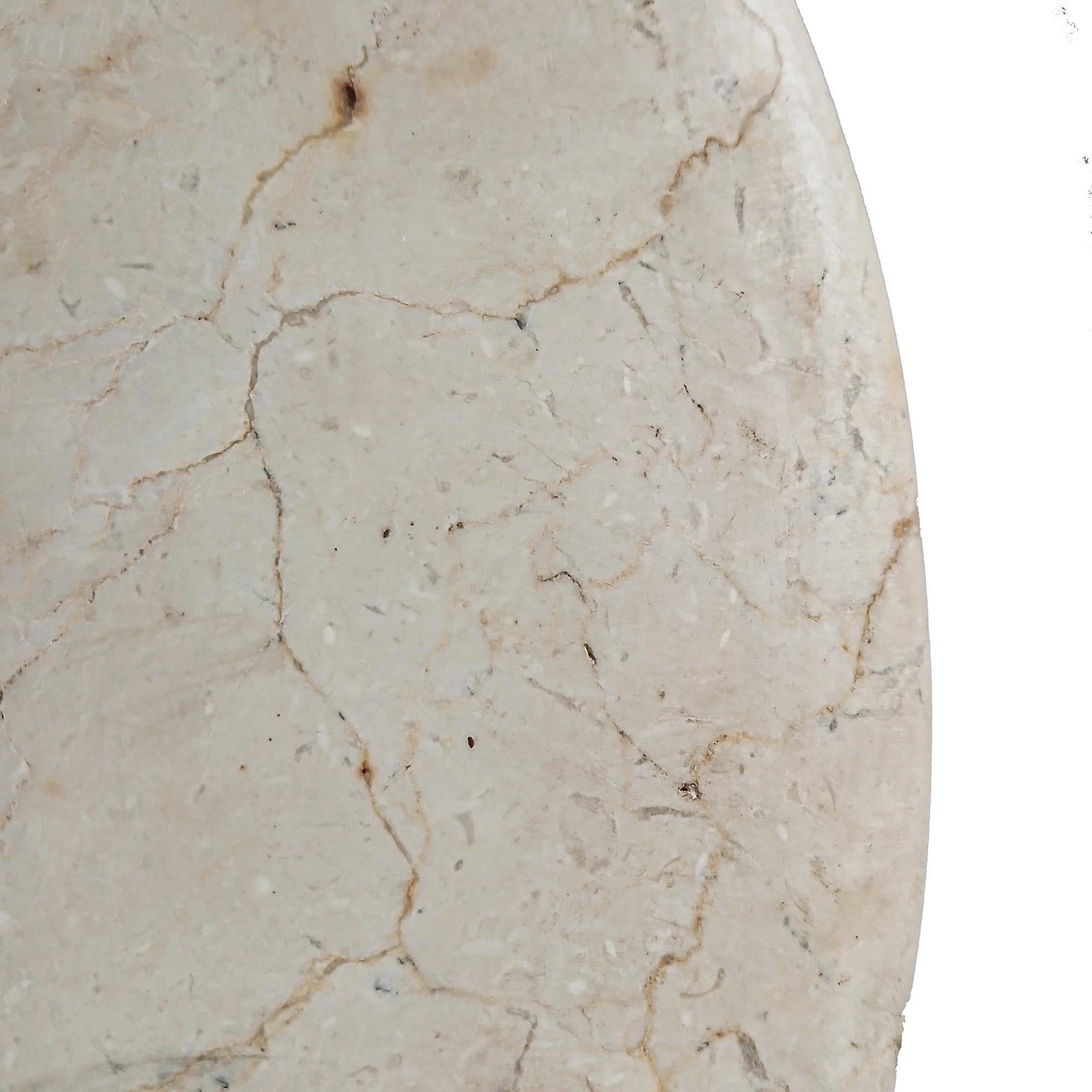 Indonesian Marble Disk on Stand, 16 inches For Sale 4