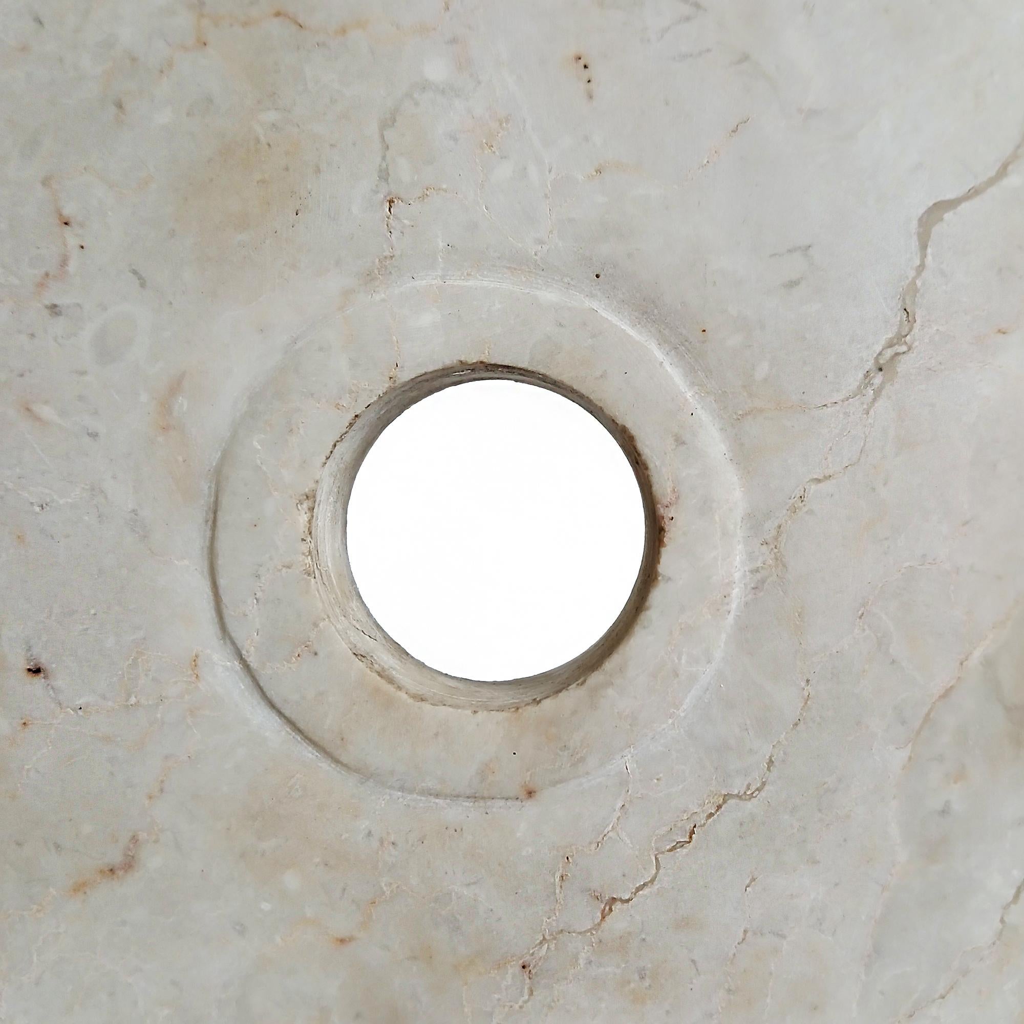 Indonesian Marble Disk on Stand, 16 inches For Sale 3