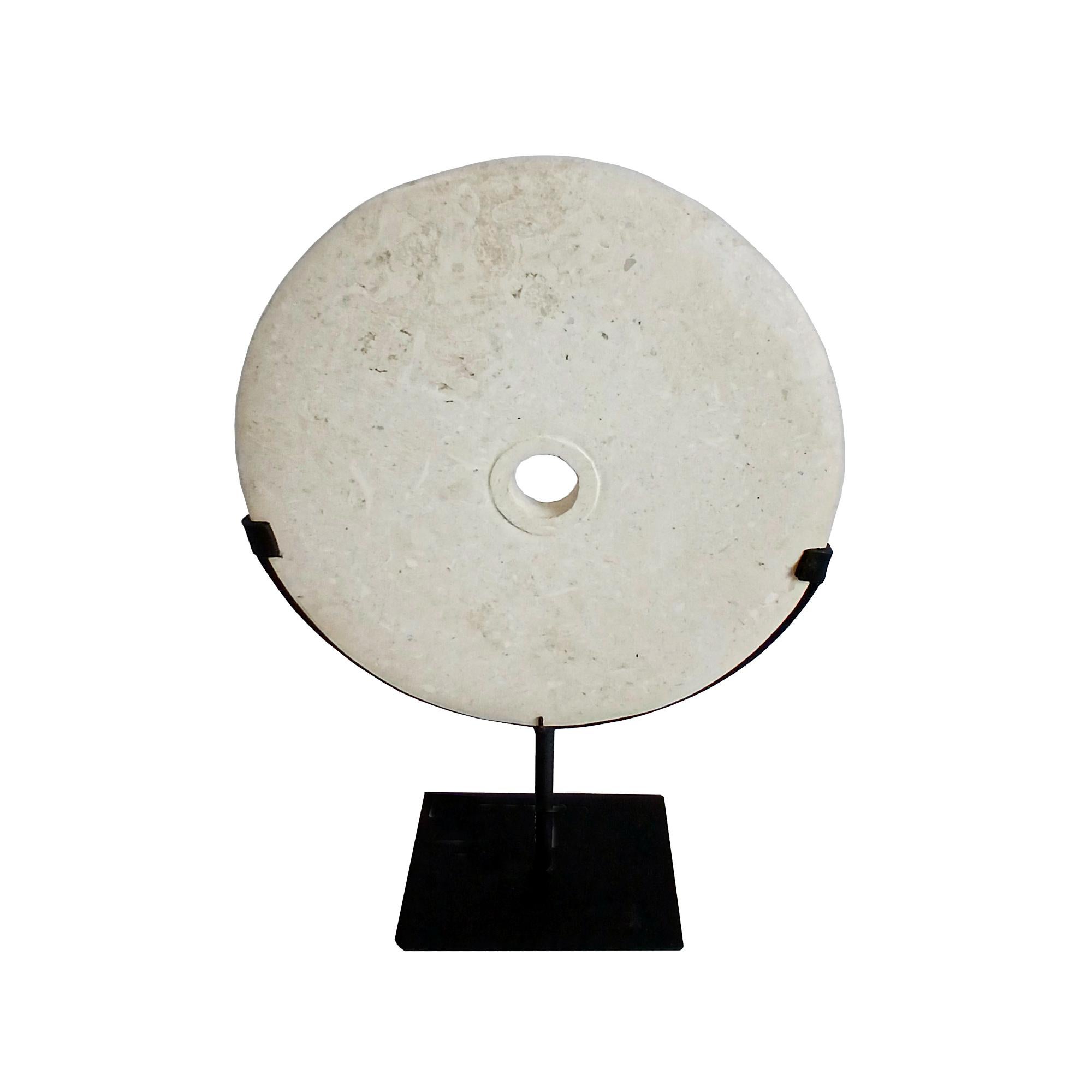 Indonesian Marble Disk on Stand For Sale 4
