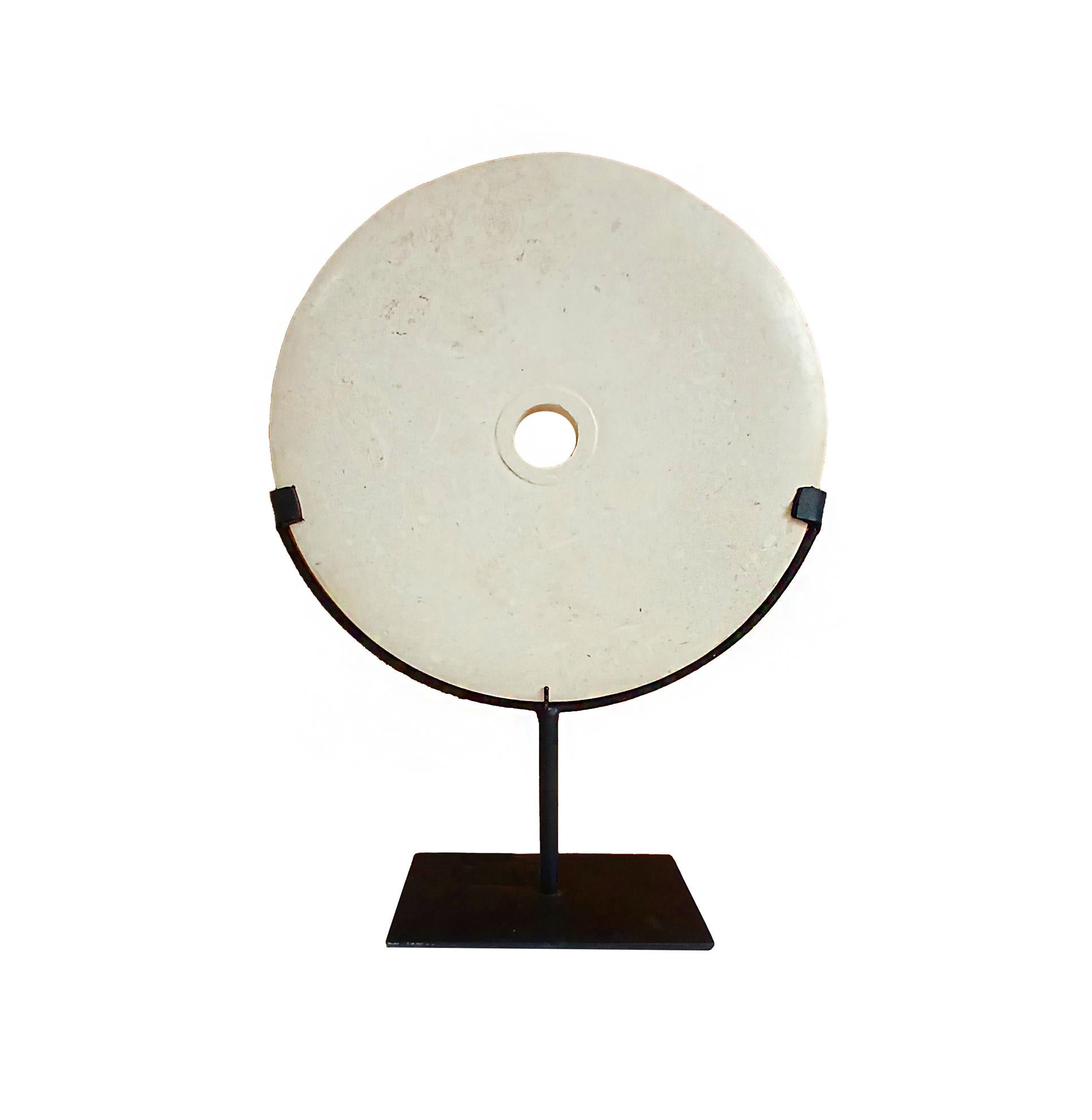 Indonesian Marble Disk on Stand For Sale 5