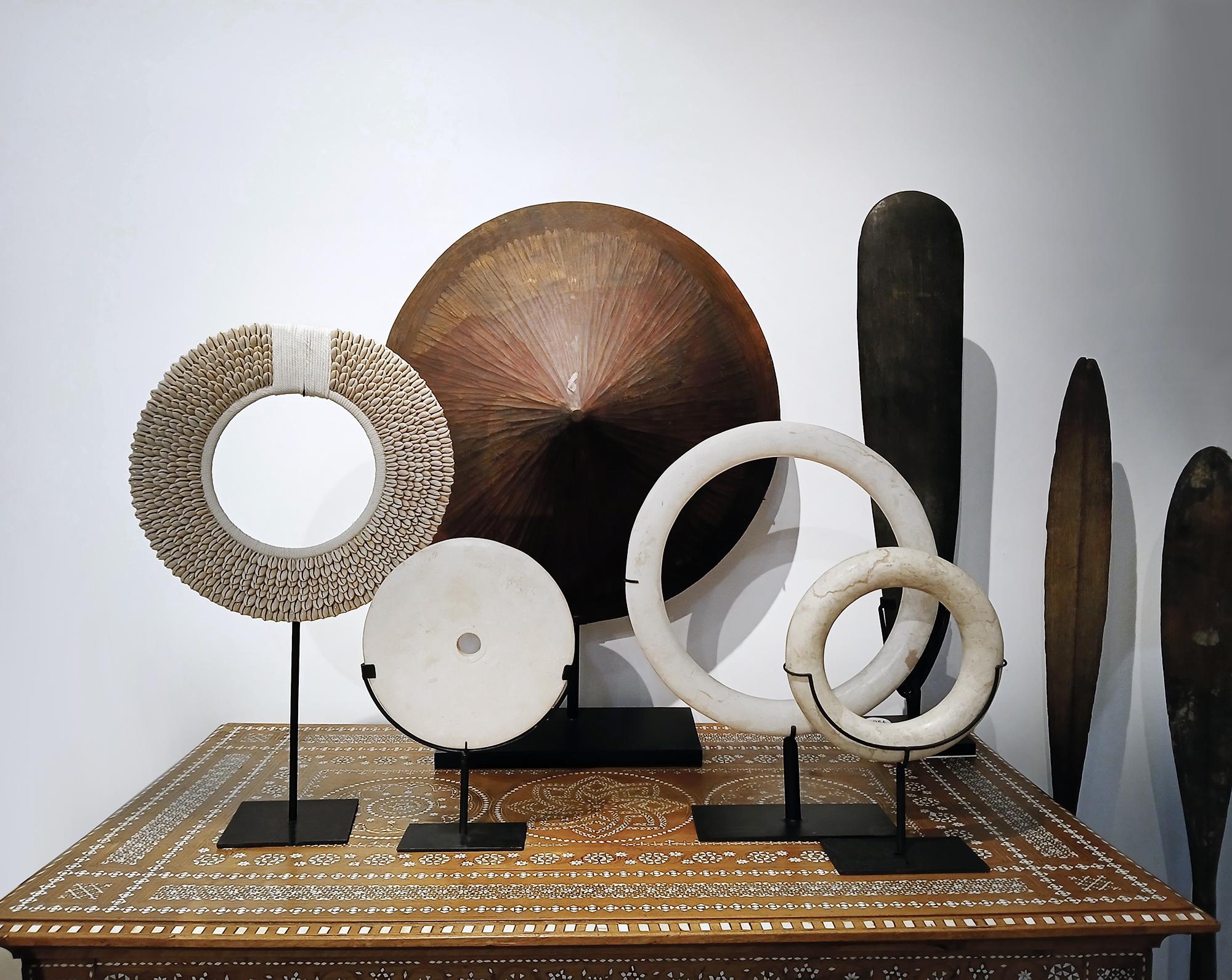 Indonesian Marble Disk on Stand For Sale 6