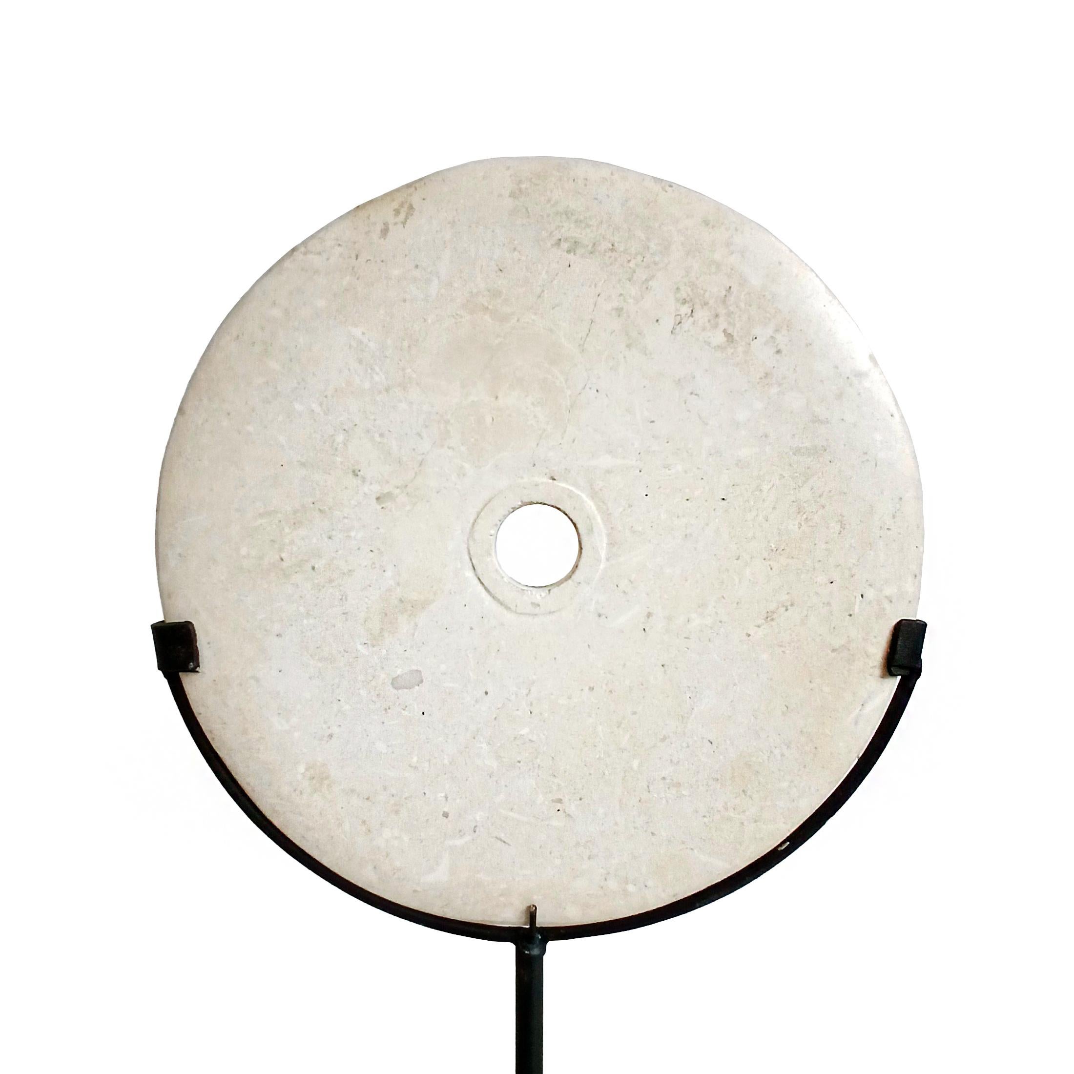 Indonesian Marble Disk on Stand For Sale 1