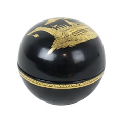 Bols gigognes indonésiens en bois laqué noir Bijoux Lot de 4