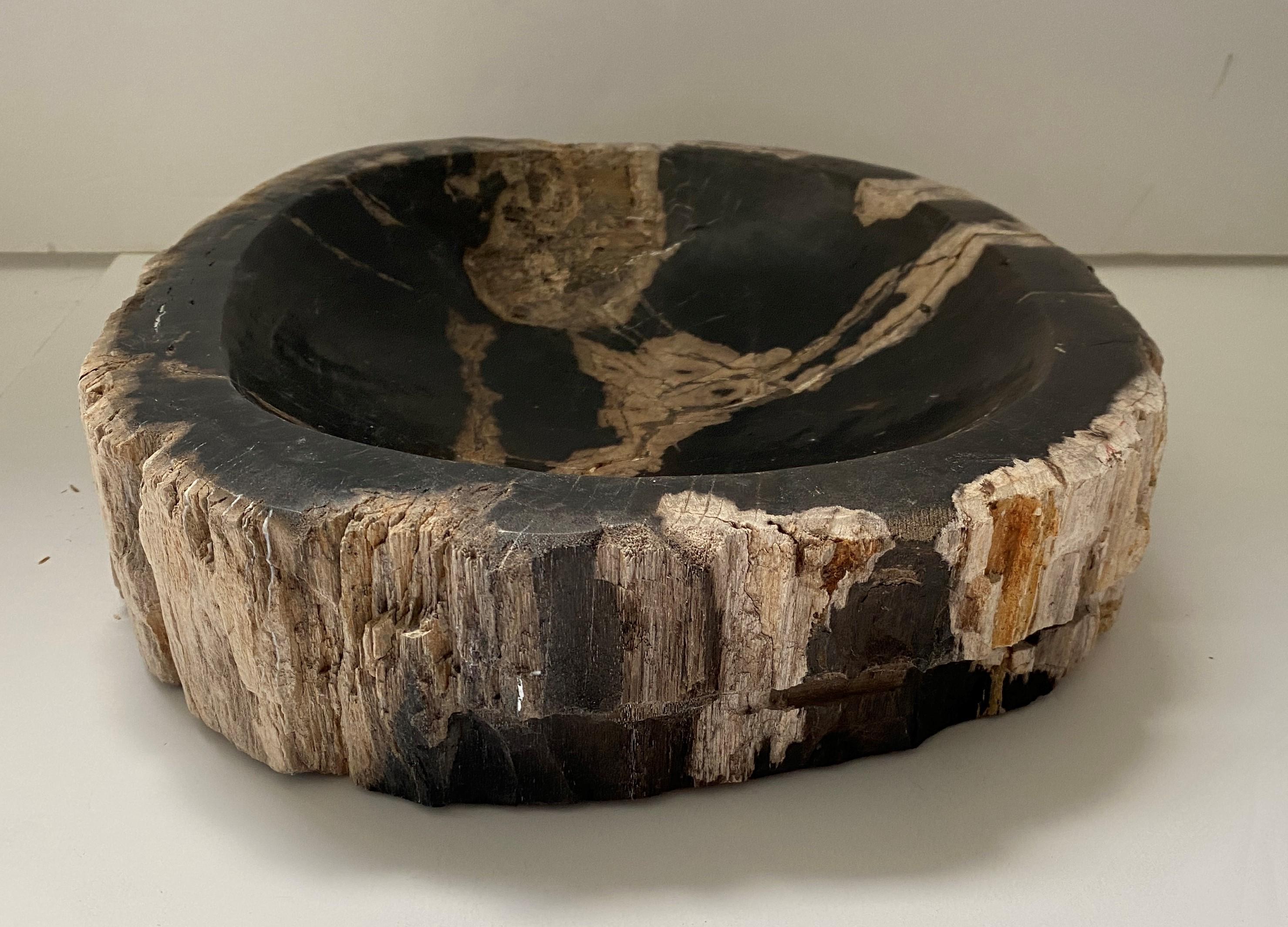 Hand-Crafted Indonesian Petrified Wood Bowl  For Sale