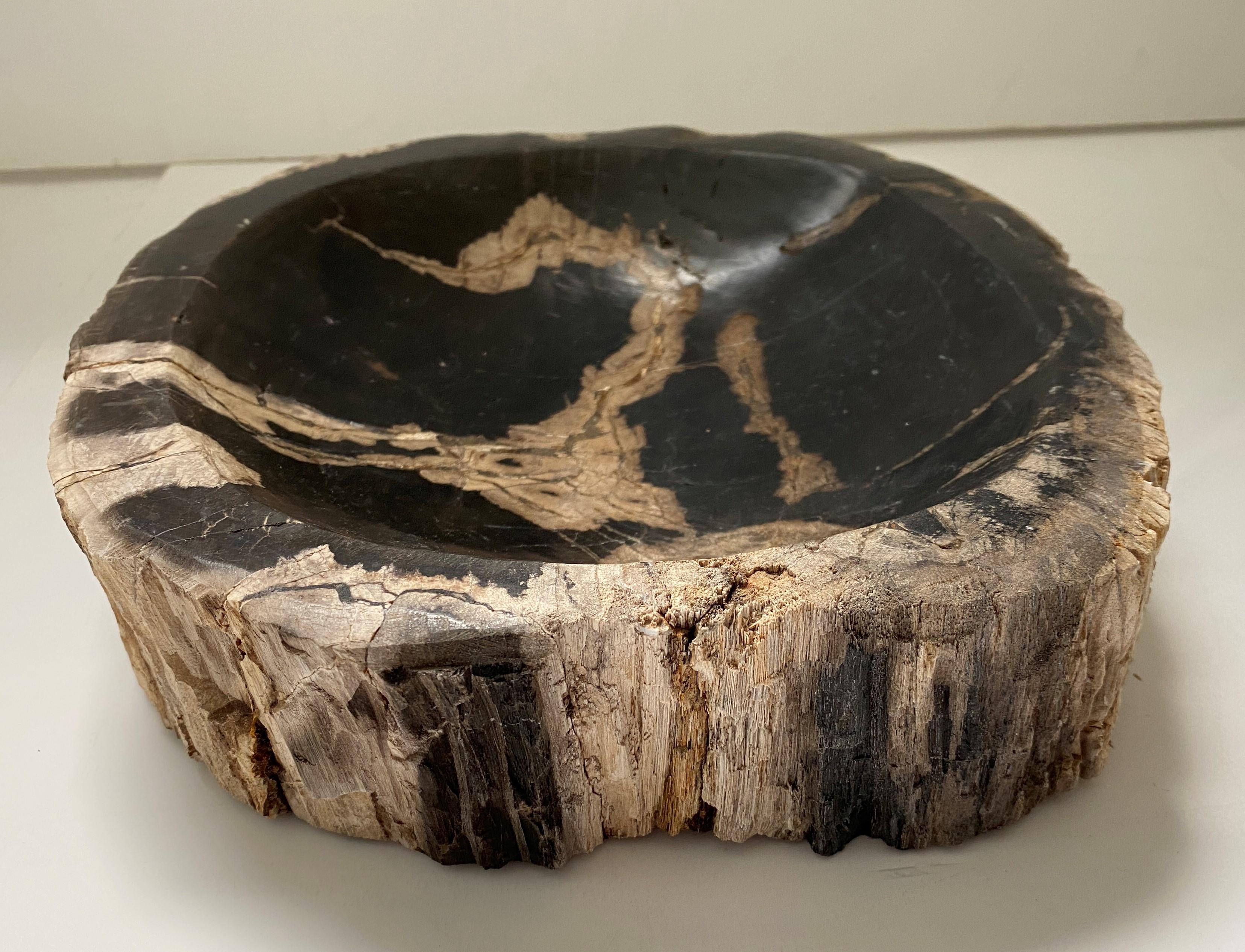 20th Century Indonesian Petrified Wood Bowl  For Sale