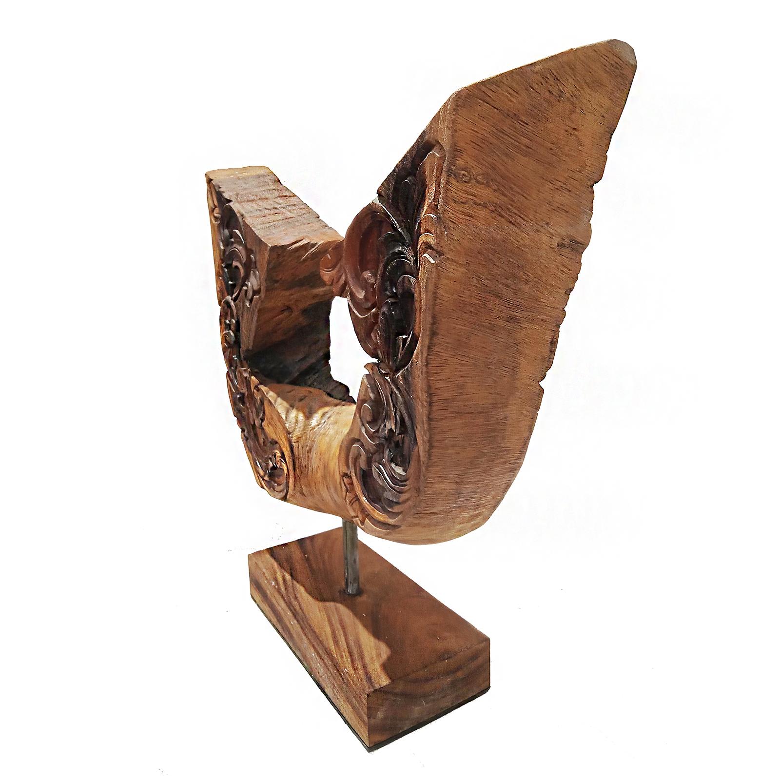 Indonesian Reclaimed Wood Sculpture, Wing-Shaped For Sale 6