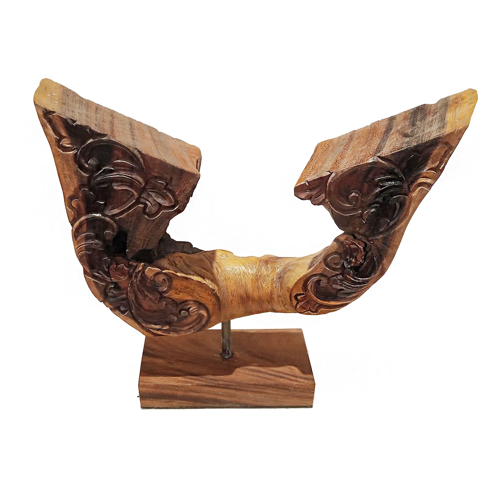 Indonesian Reclaimed Wood Sculpture, Wing-Shaped For Sale 7