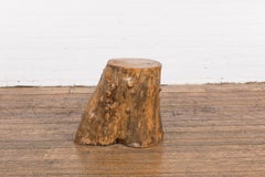 Indonesian Rustic Root Drinks Table or Stool with Light Brown Finish