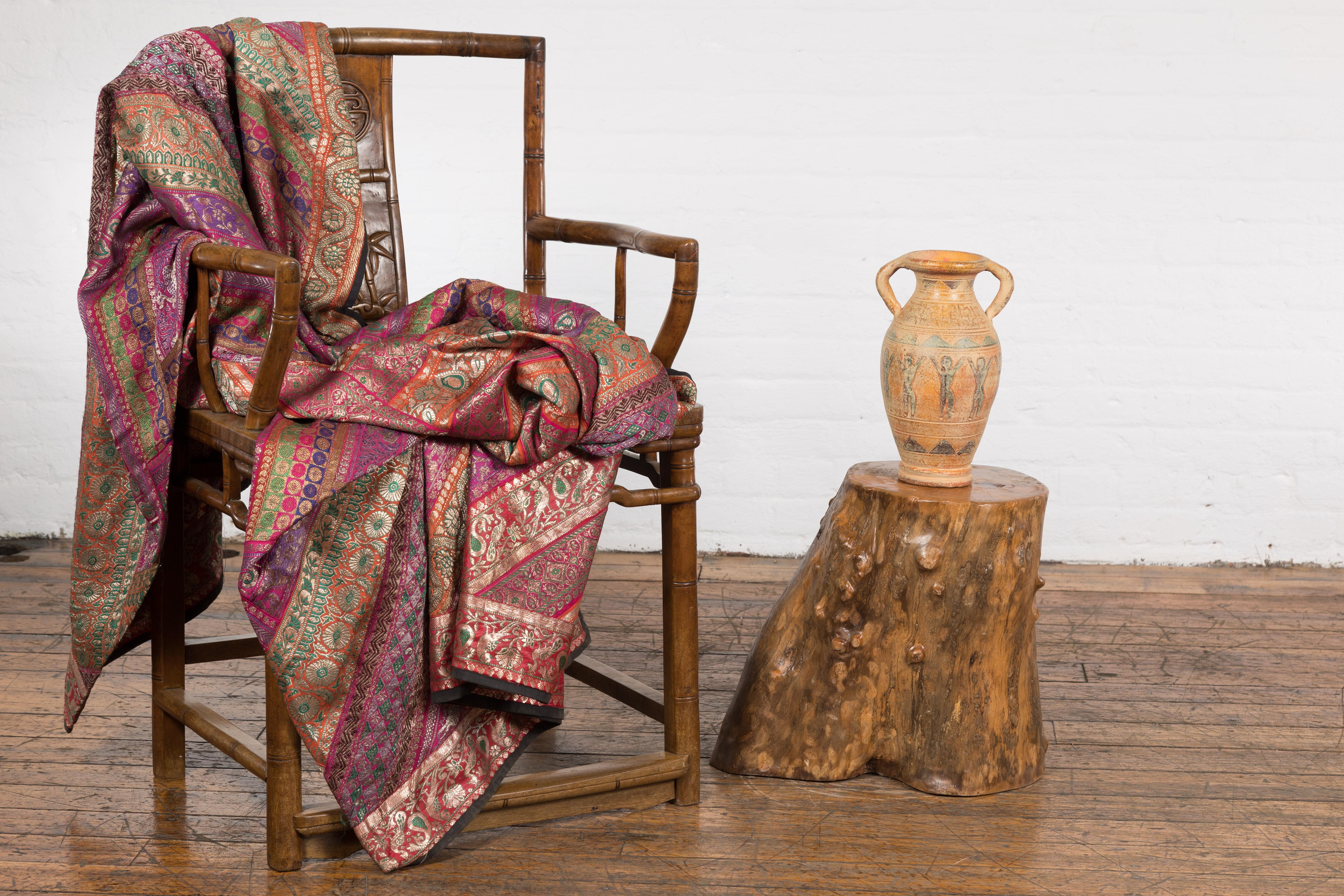 Indonesian Rustic Root Drinks Table or Stool with Light Brown Finish In Good Condition For Sale In Yonkers, NY