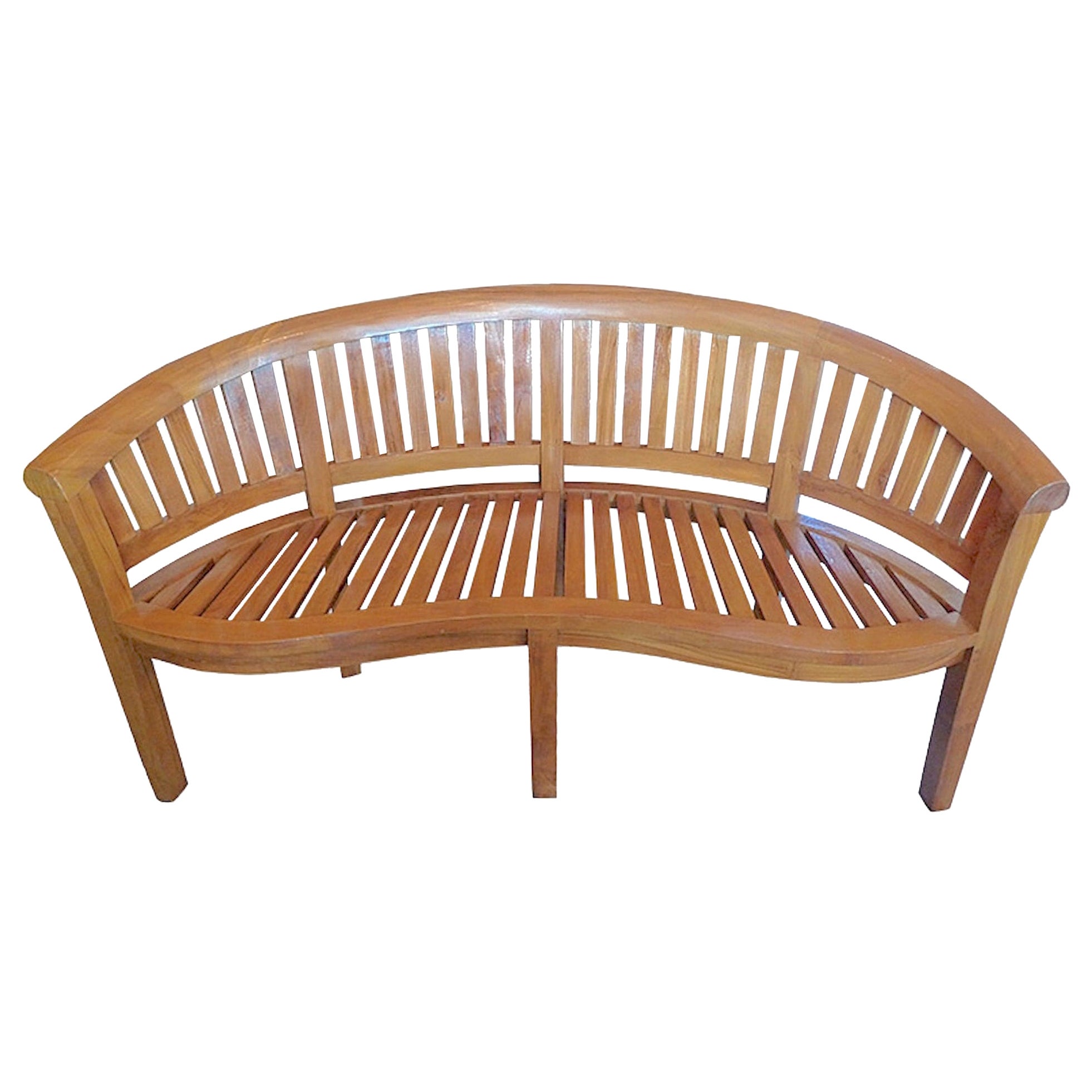 Indonesian Semi Circular Teak Bench