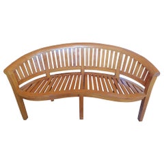 Indonesian Semi Circular Teak Bench