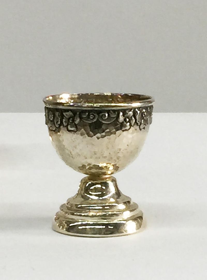 Hammered Indonesian Silver Yogya Egg Cups Made by Sastro Sukarto For Sale