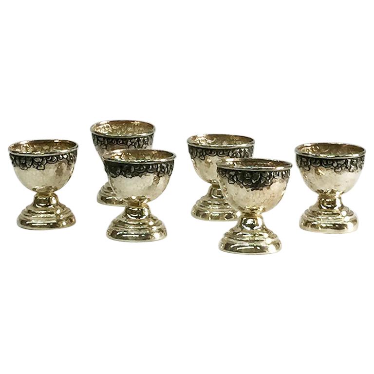 Indonesian Silver Yogya Egg Cups Made by Sastro Sukarto For Sale