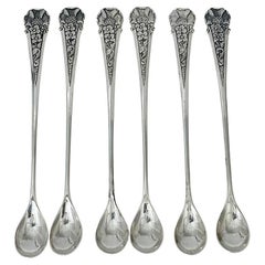 Indonesian Silver Yogya long spoons made by Sastro Sukarto