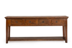 Indonesian Solid honey color Teak Console Table in European Colonial Tradition