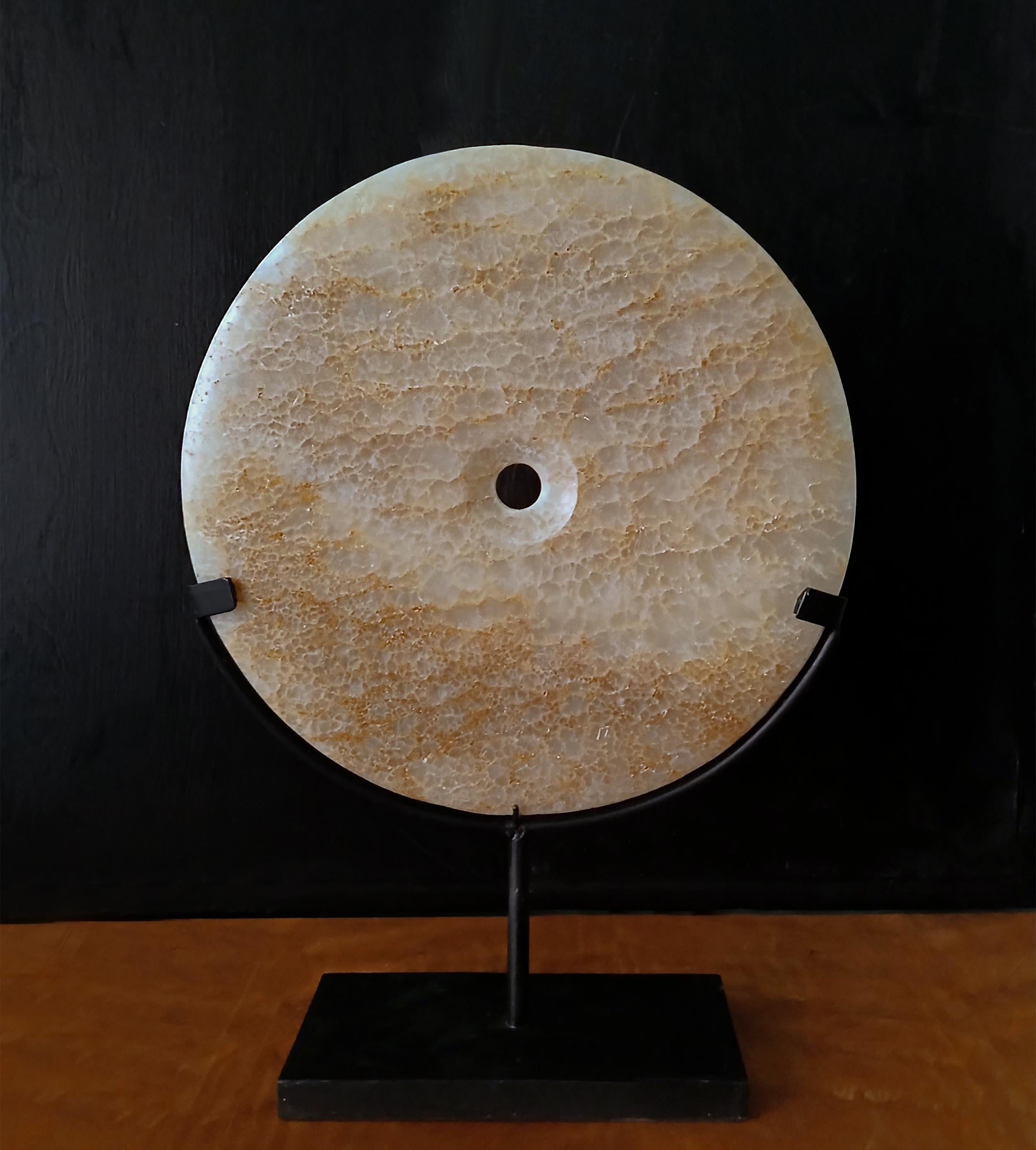 Indonesian Stone Disk on Stand For Sale 7