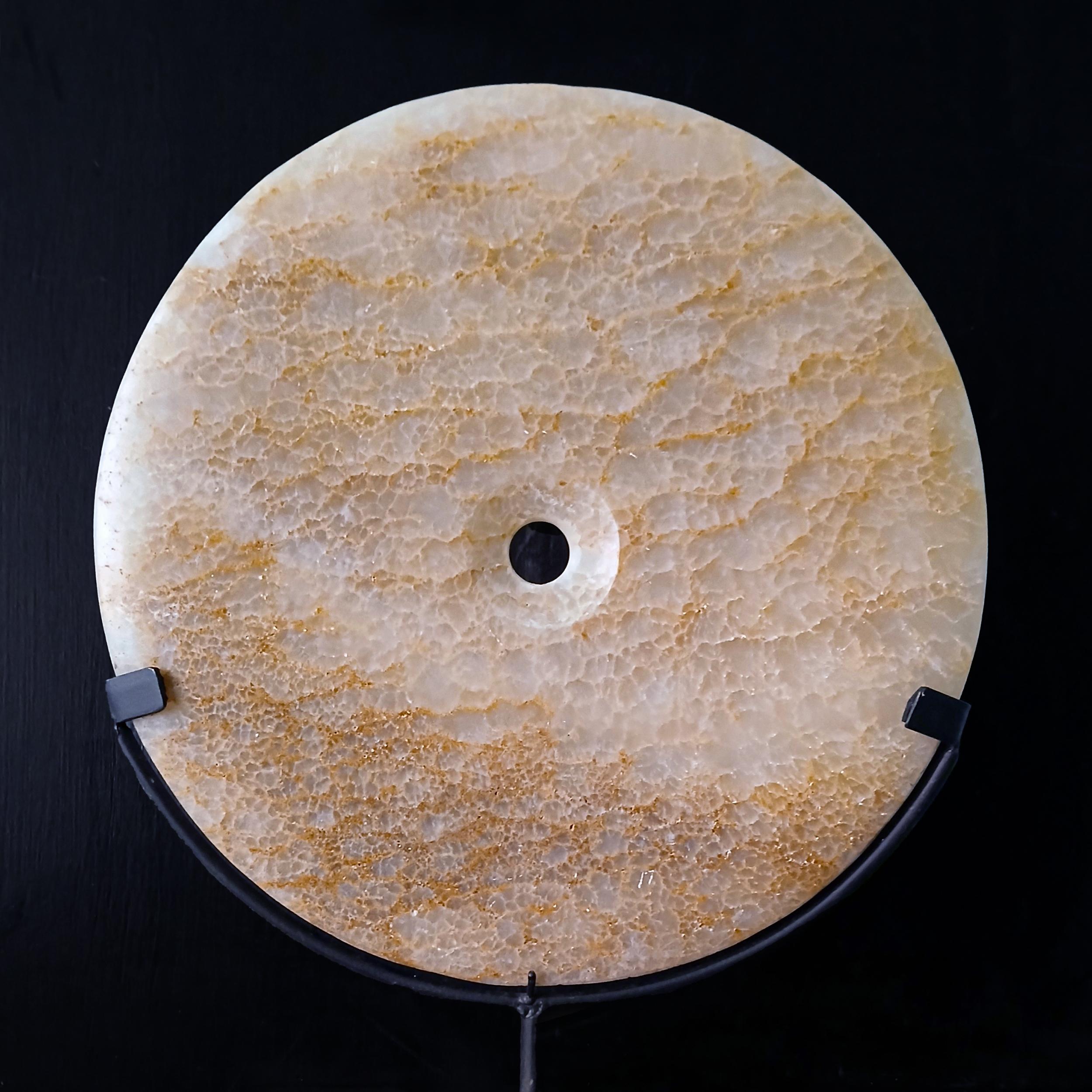 Indonesian Stone Disk on Stand For Sale 8