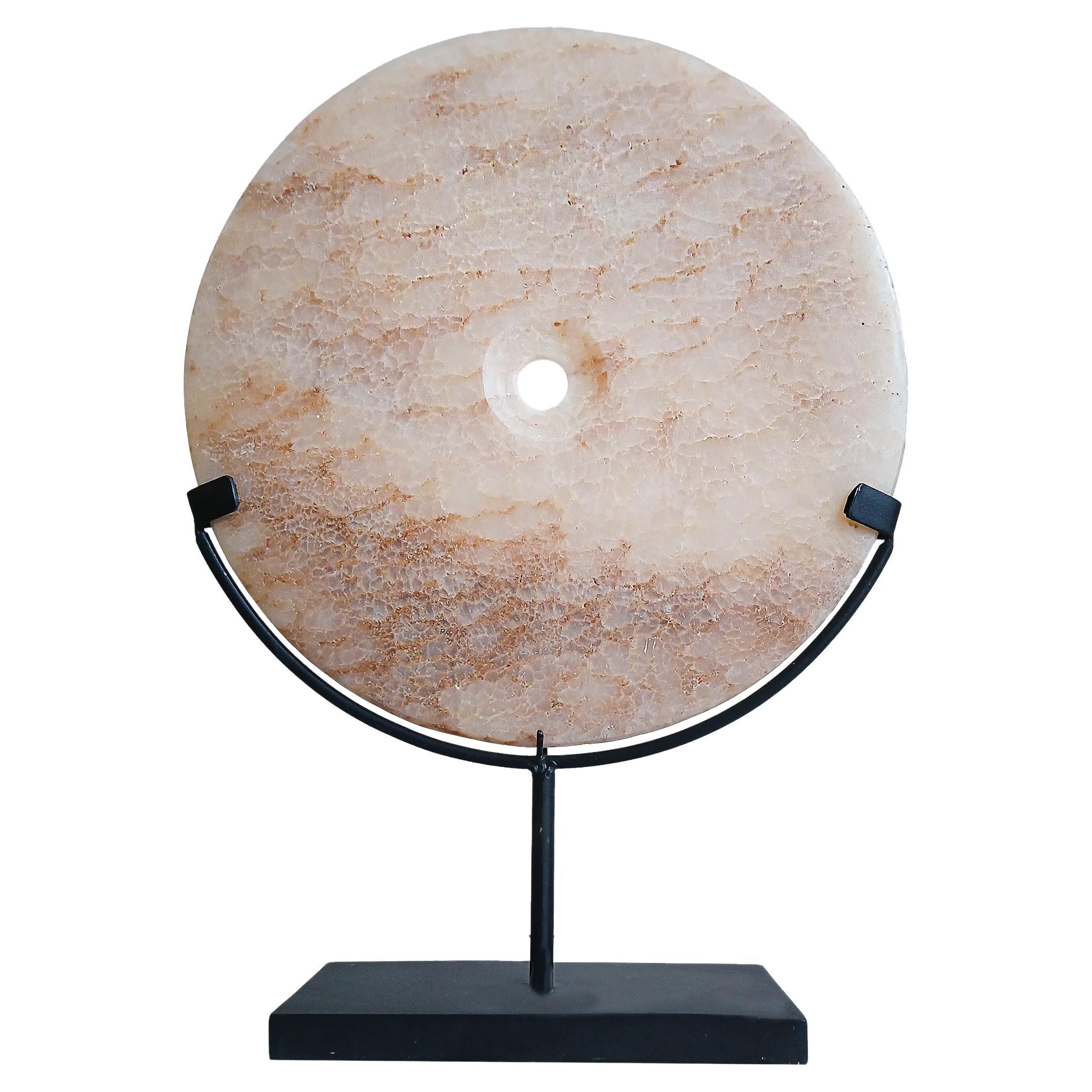 Indonesian Stone Disk on Stand For Sale