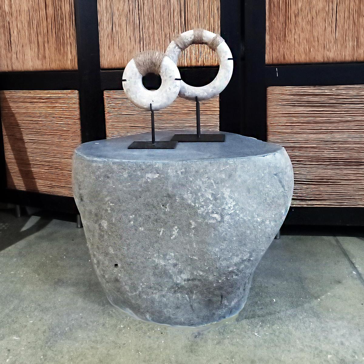 Indonesian Stone End Table For Sale 7