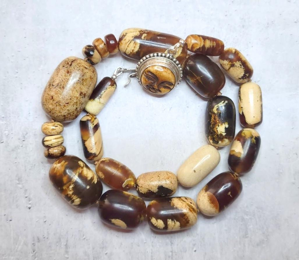 Indonesian Sumatra Amber Necklace For Sale 4