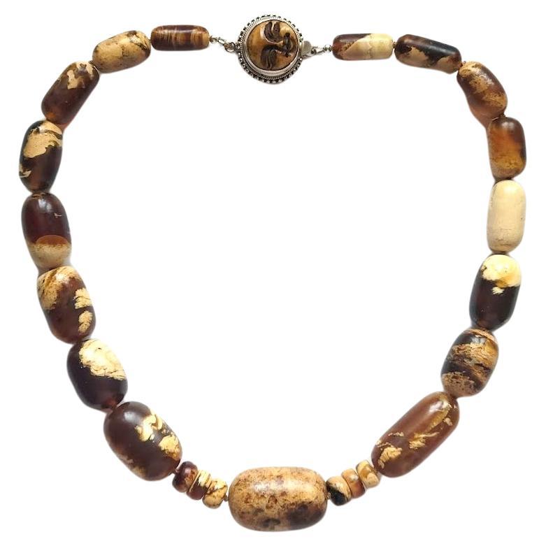 Indonesian Sumatra Amber Necklace For Sale