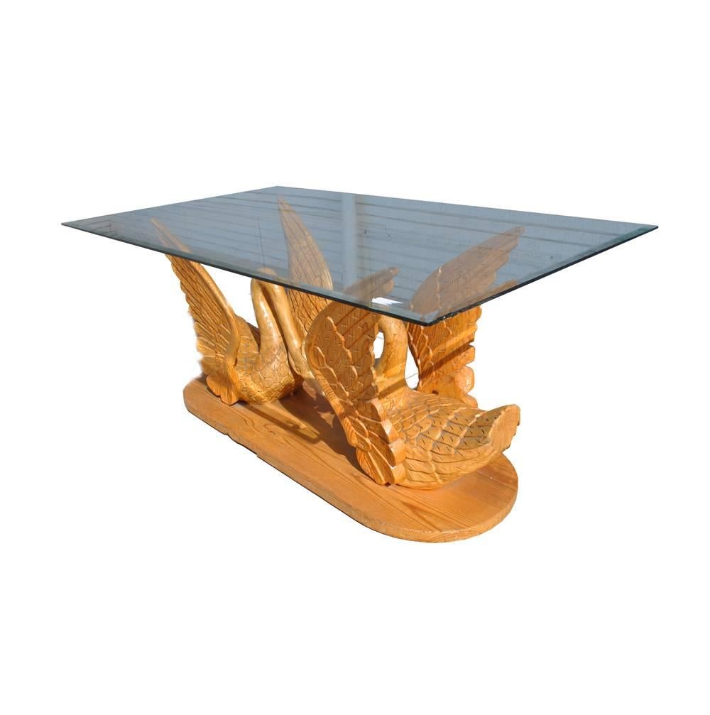Large Indonesian Swan Console 

An exotic console hand carved table from Indonesia.
Beautifully detailed.