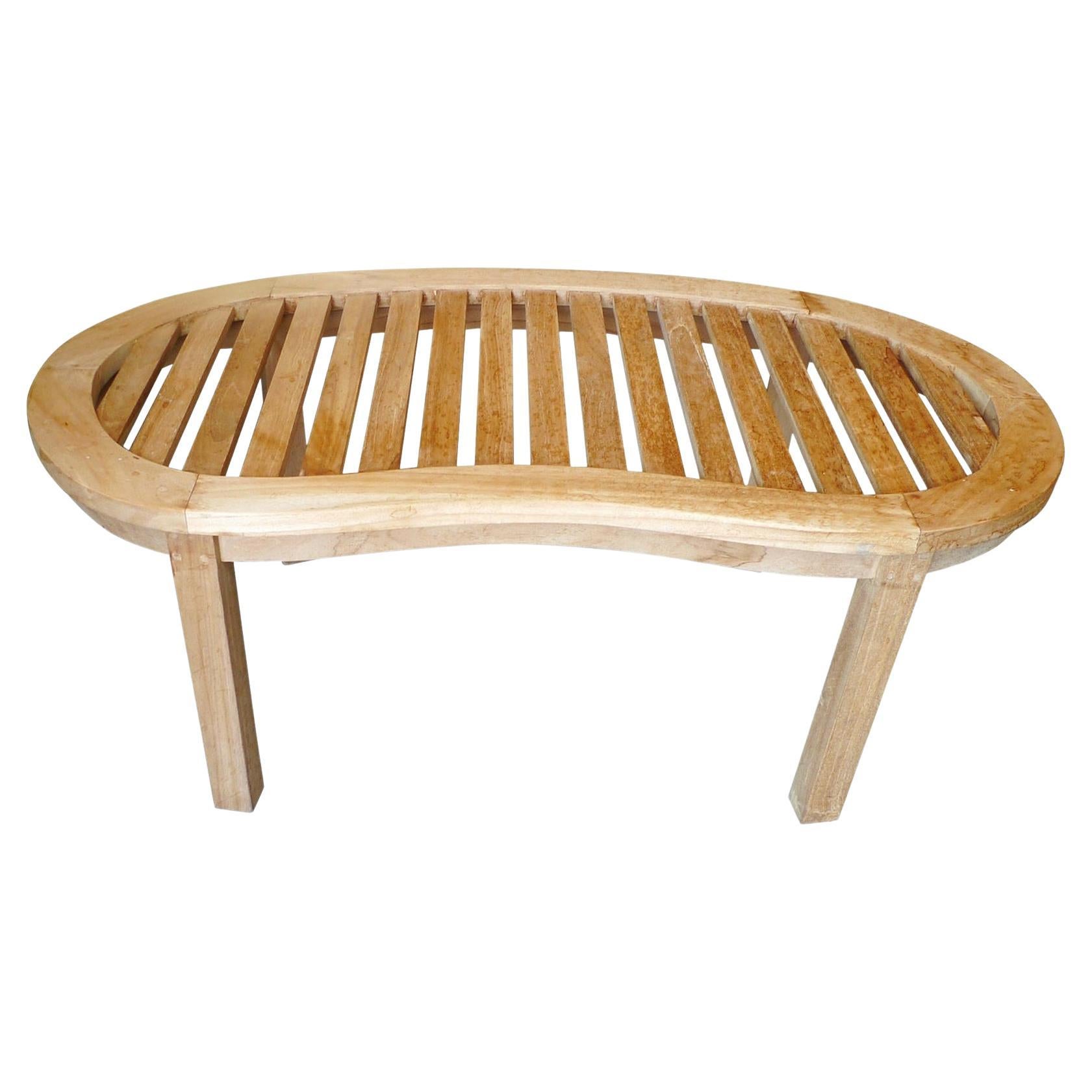 Indonesian Teak Curved Coffee Table For Sale