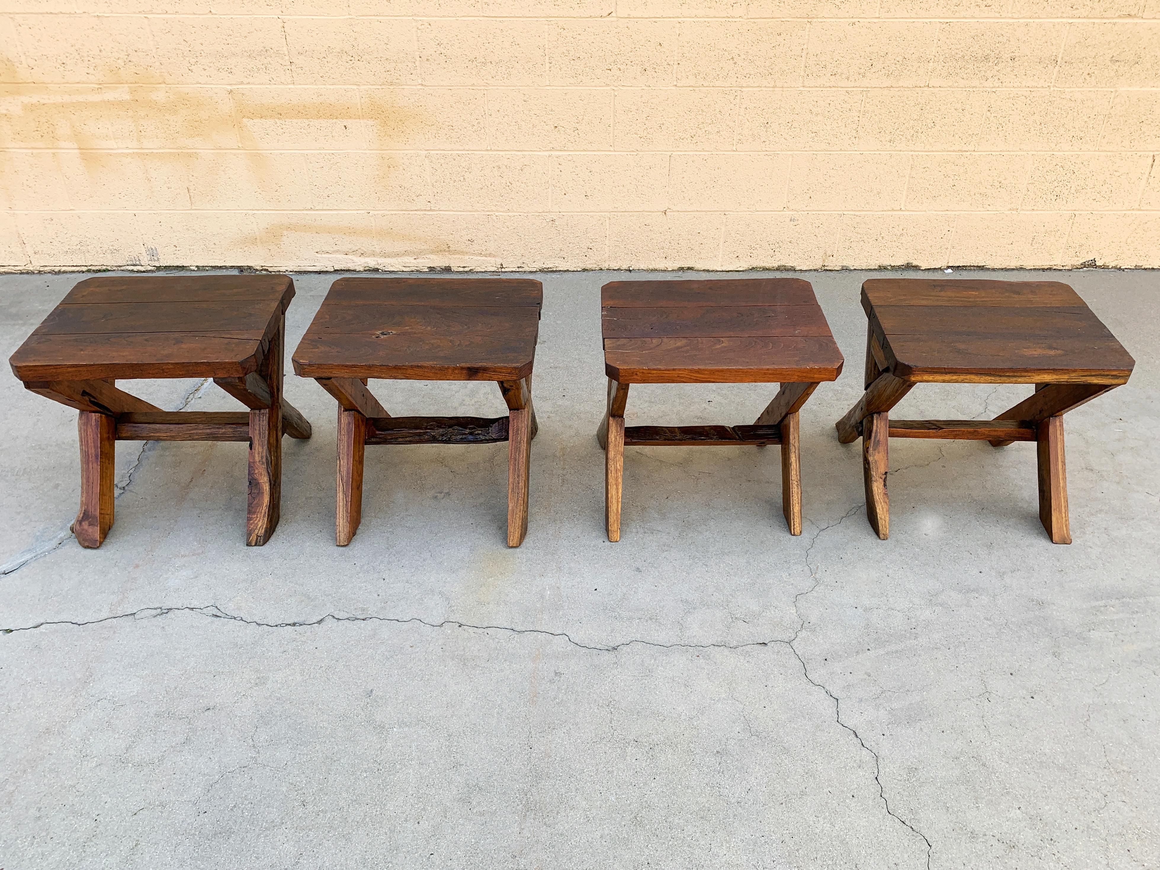Indonesian Teak Dining Table Set with 4 Bench Seats 3