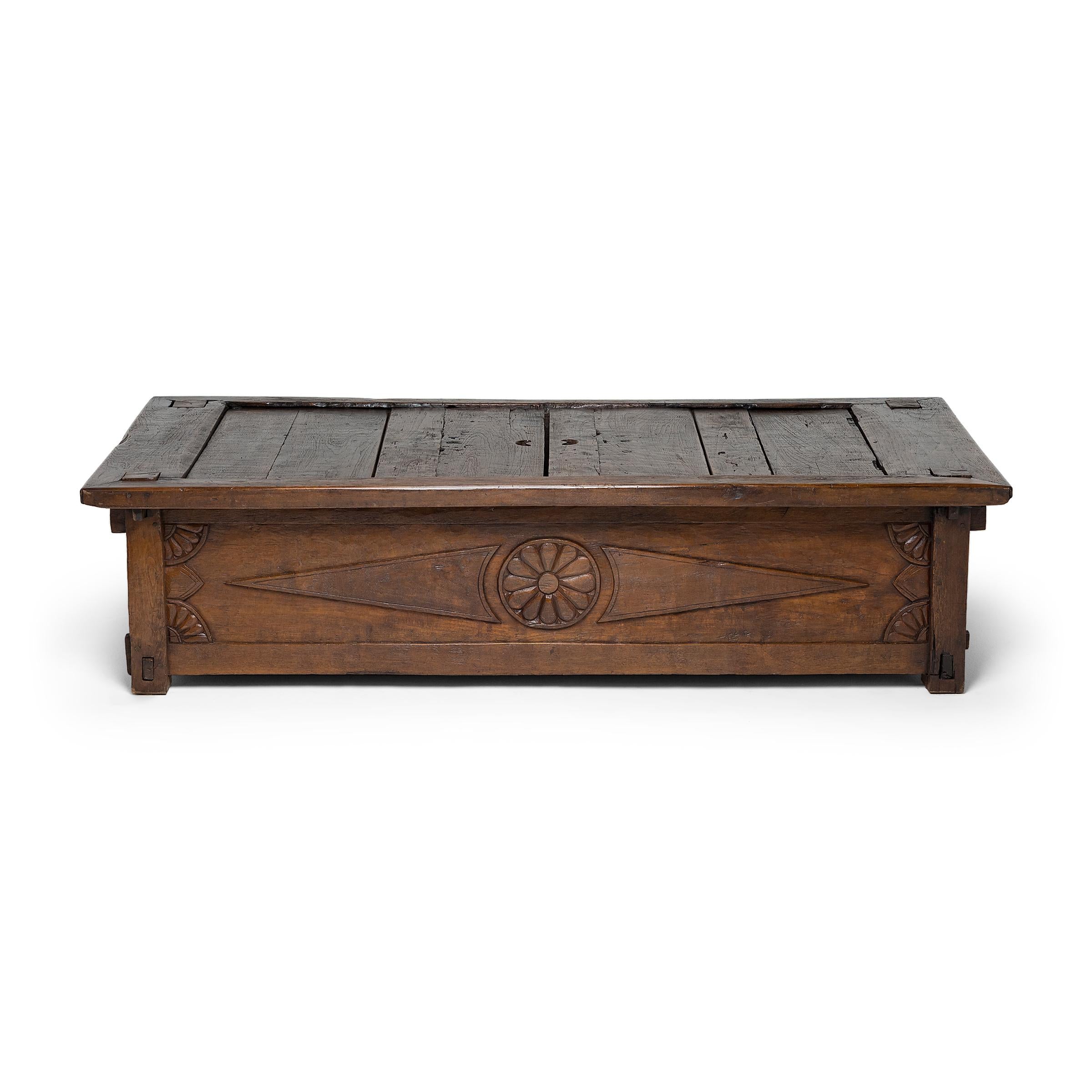 Carved Indonesian Teak Rice Bed, c. 1900 For Sale