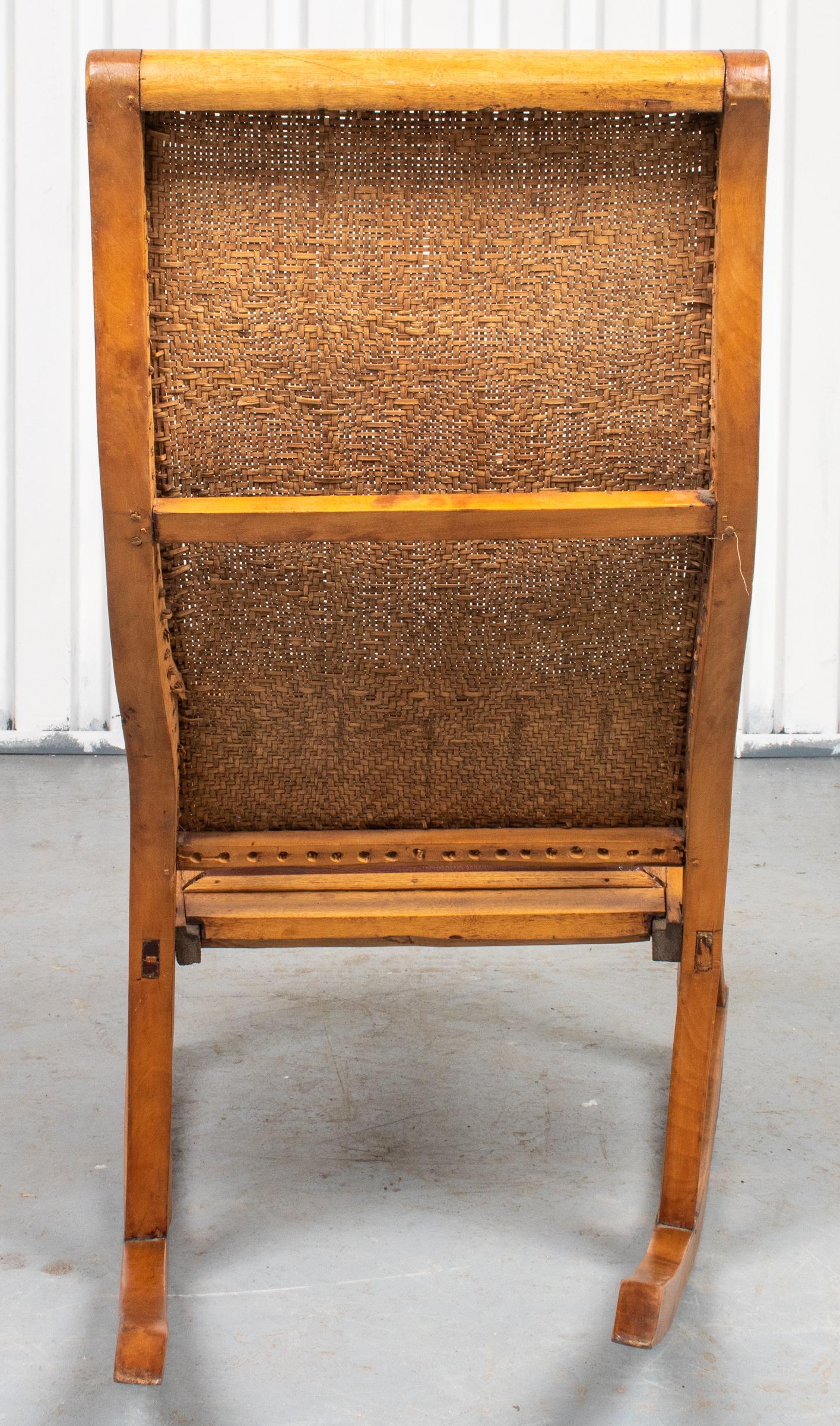 Indonesian Teak Rocking Chair With Leather Seat 1