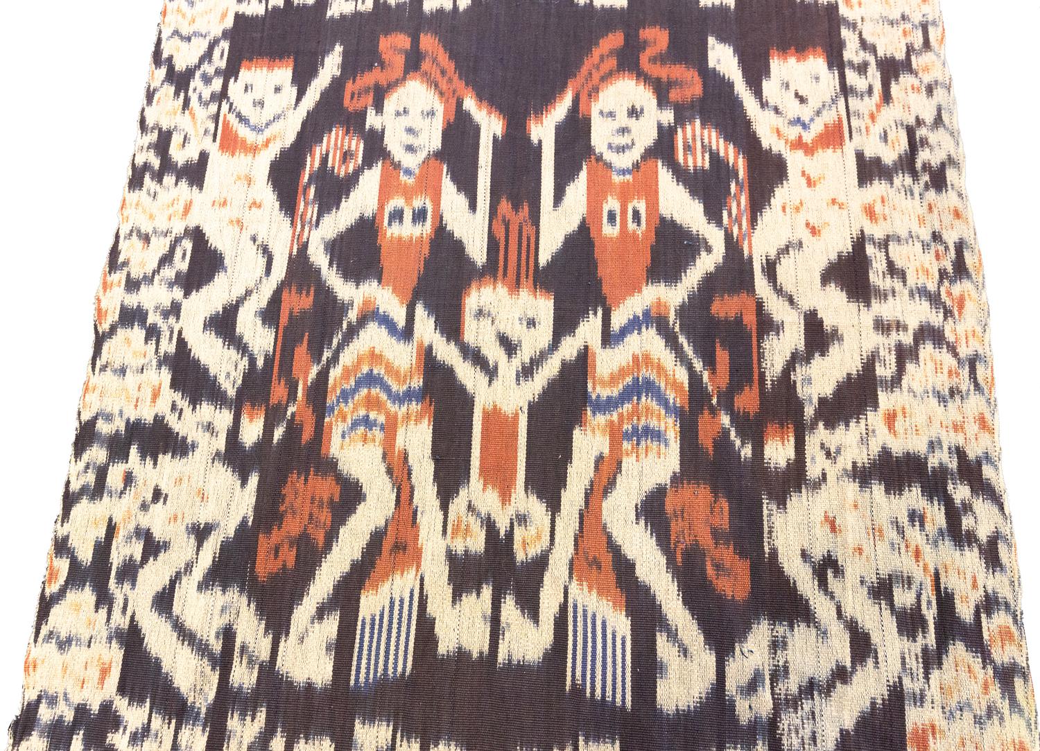 Indonesian Antique Textile Dancing Women Design, Late 19th Century For Sale
