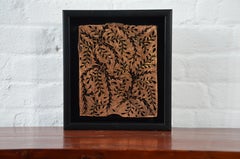 Indonesian Vintage Copper Batik Textile Printing Block Mounted in Shadow Box