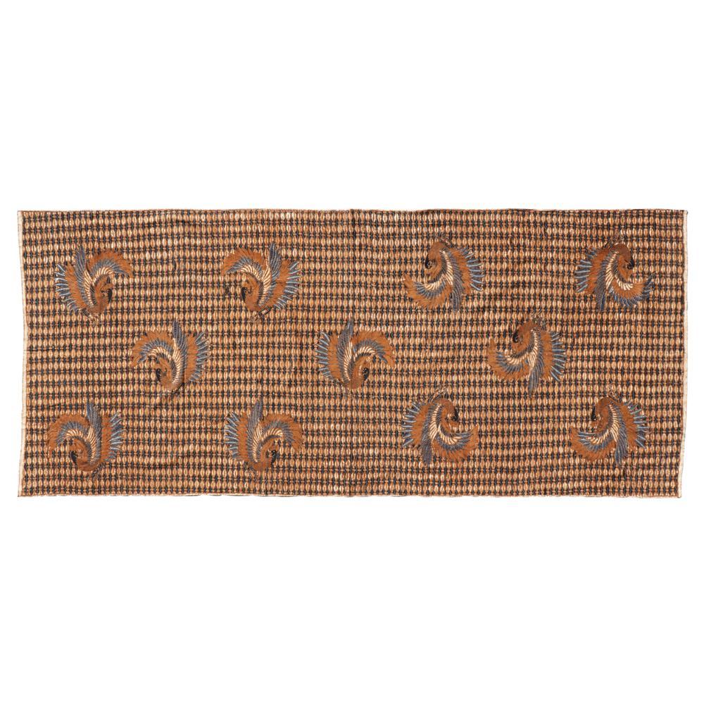 Indonesian Vintage Kain Batik Tulis, Solo (Surakarta), Java, 1960.
A traditional hand drawn wax resist painting by canting on cotton, dyed in three colors. beige, dark indigo blue and soga brown on a white reserve ground. Eleven  Ayam Bekisar
