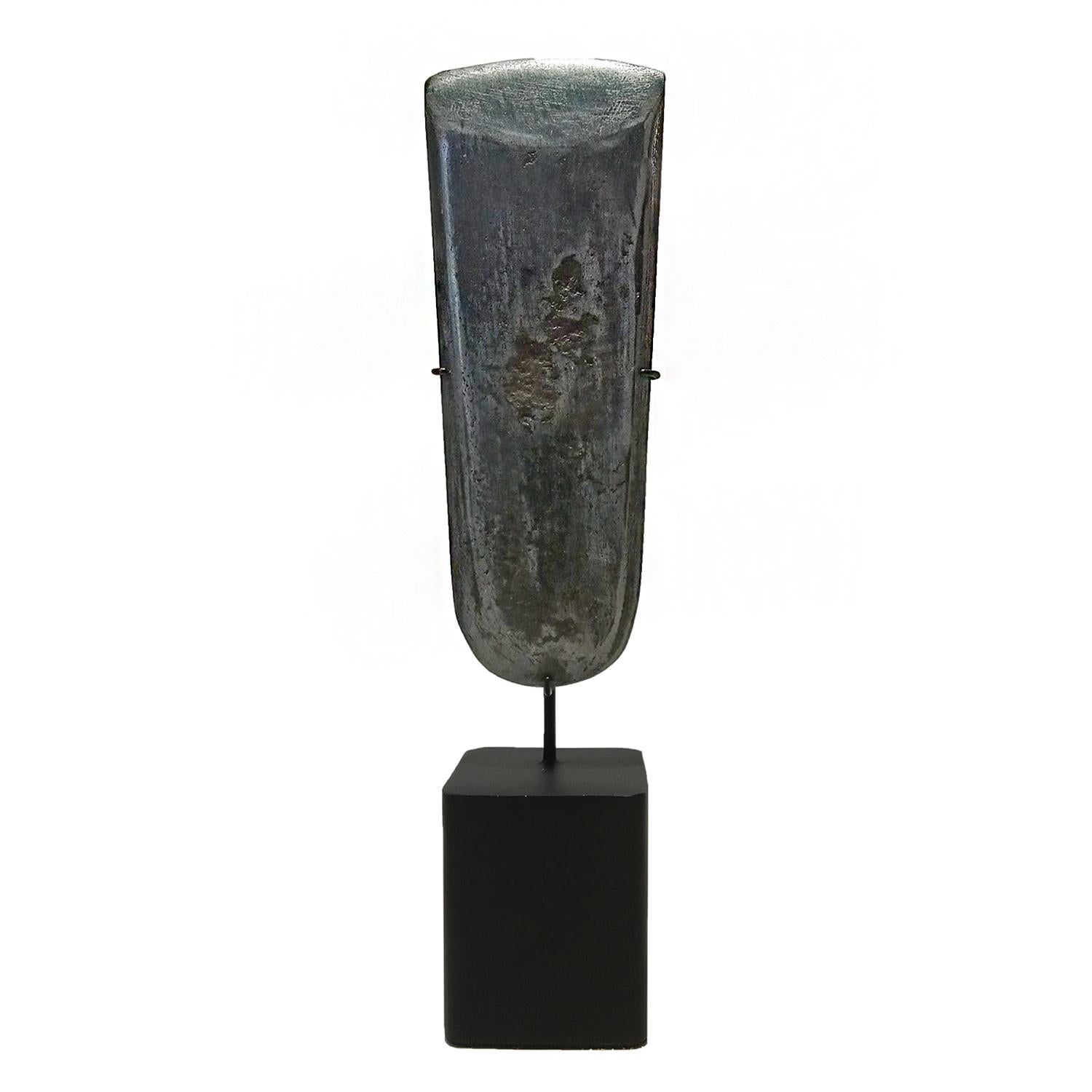 Organic Modern Indonesian Volcanic Stone Blade, Mounted For Sale