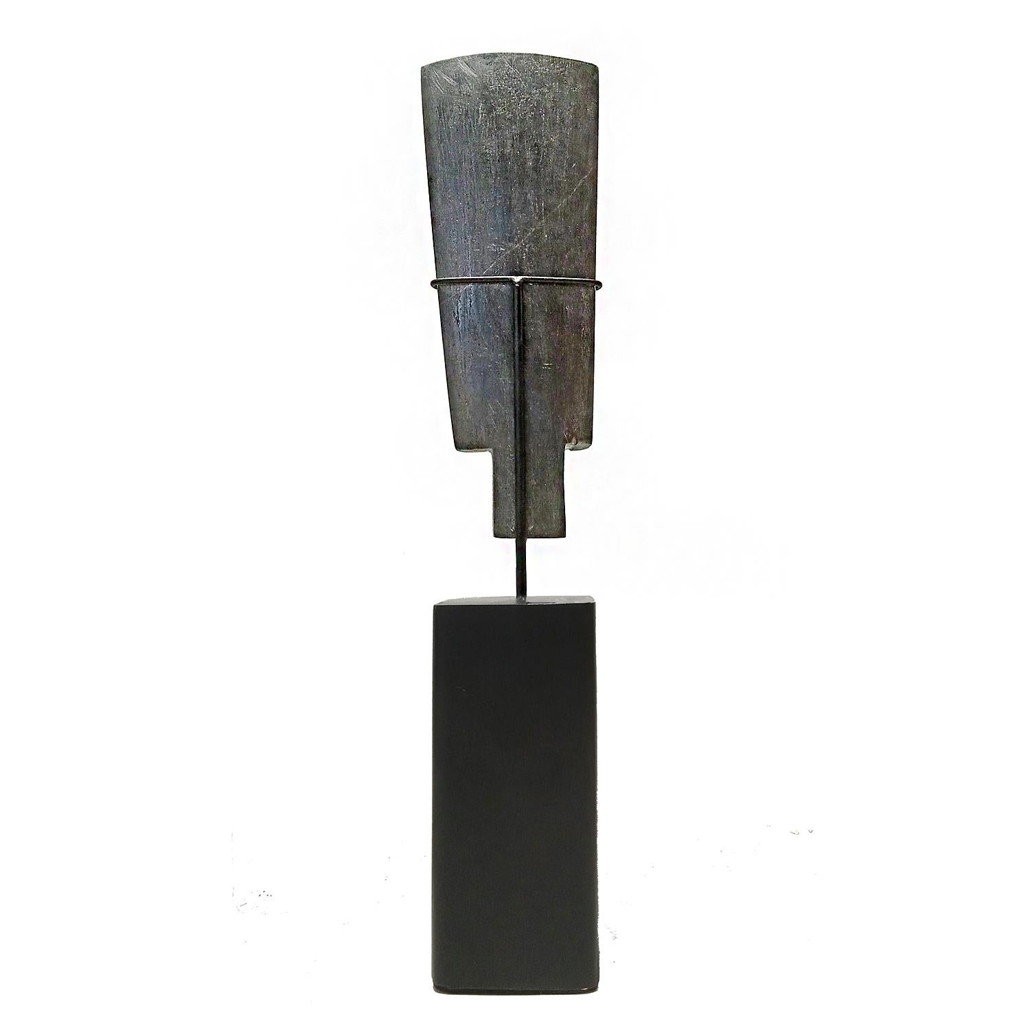 Hand-Carved Indonesian Volcanic Stone Blade, Mounted For Sale