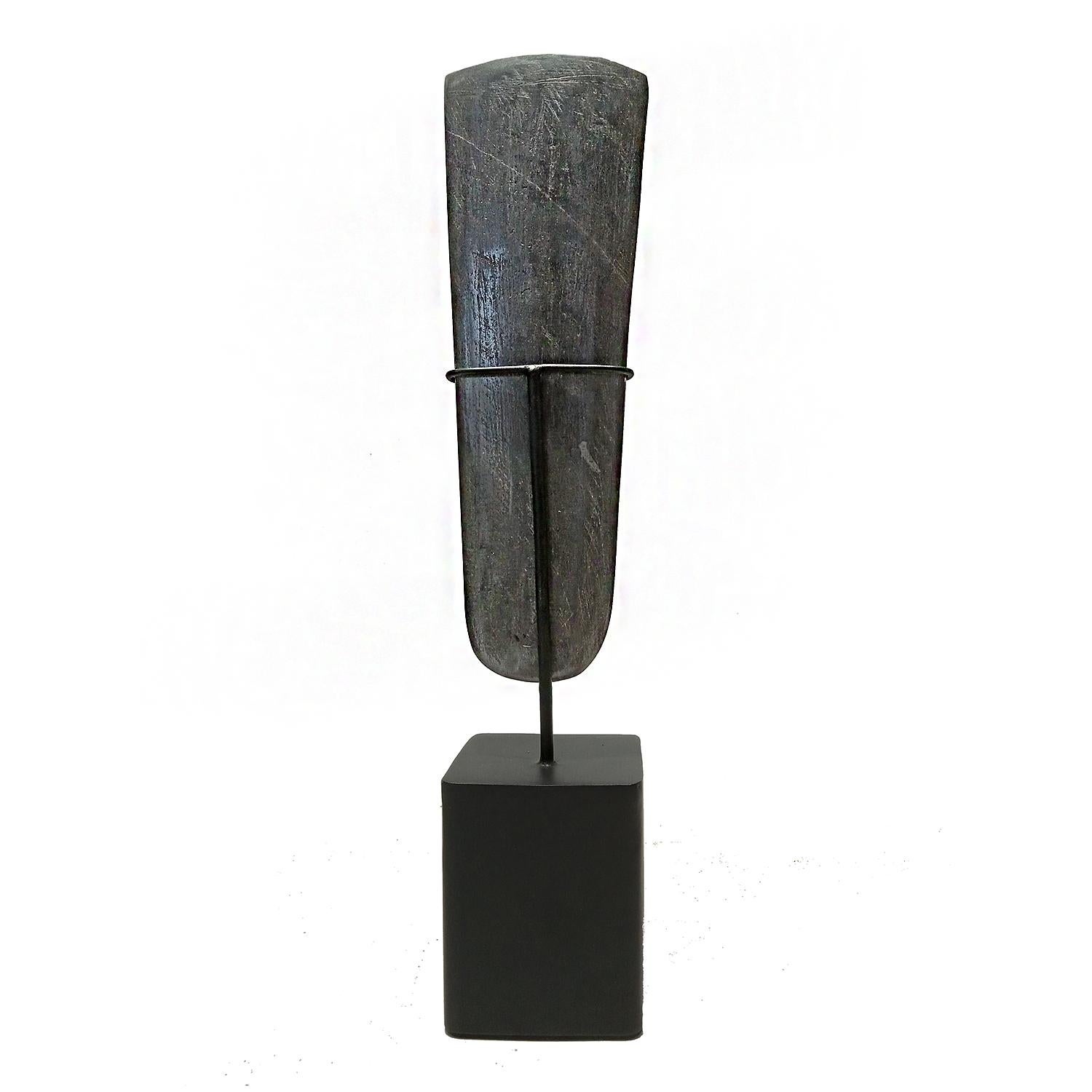 Indonesian Volcanic Stone Blade, Mounted In Good Condition For Sale In New York, NY