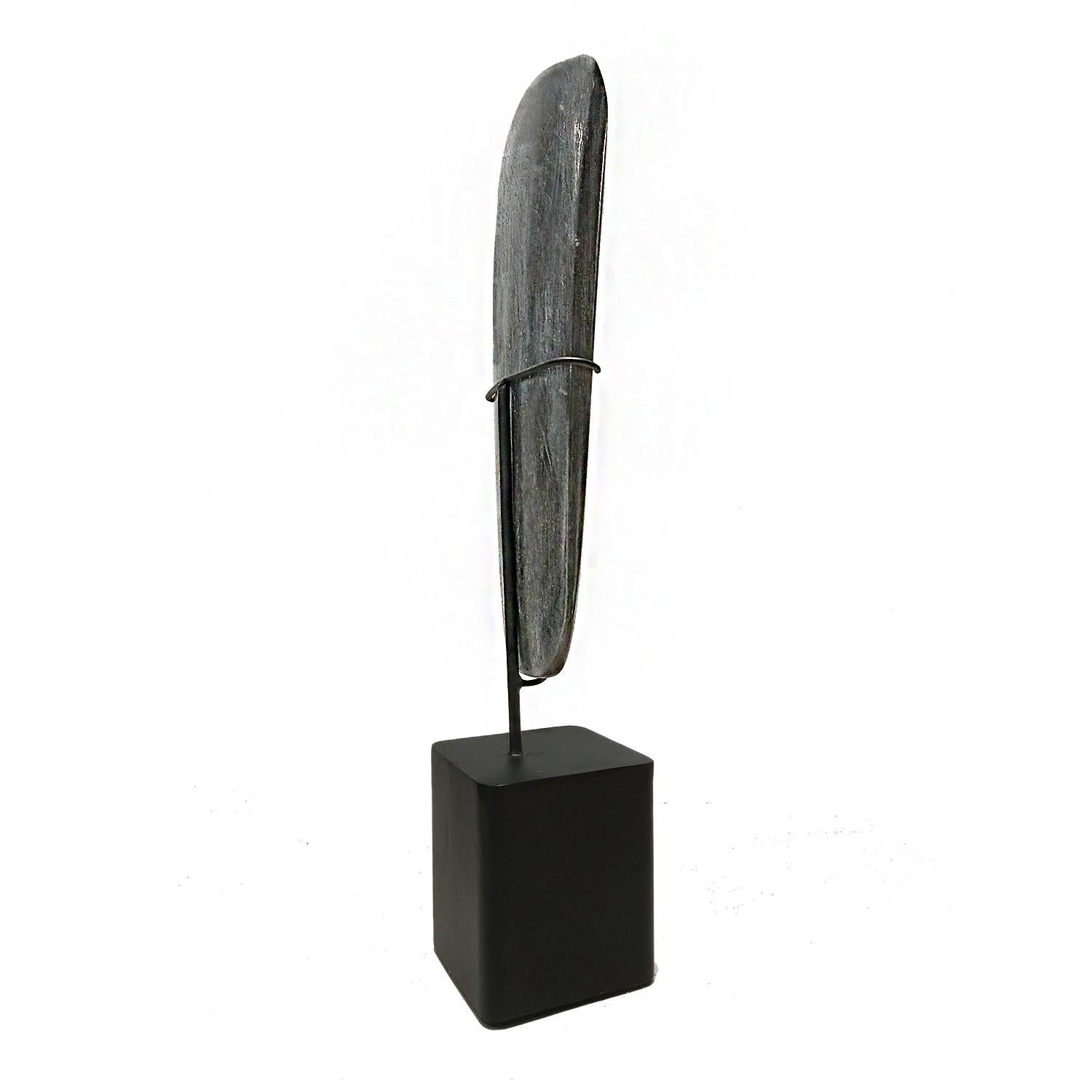 Contemporary Indonesian Volcanic Stone Blade, Mounted For Sale