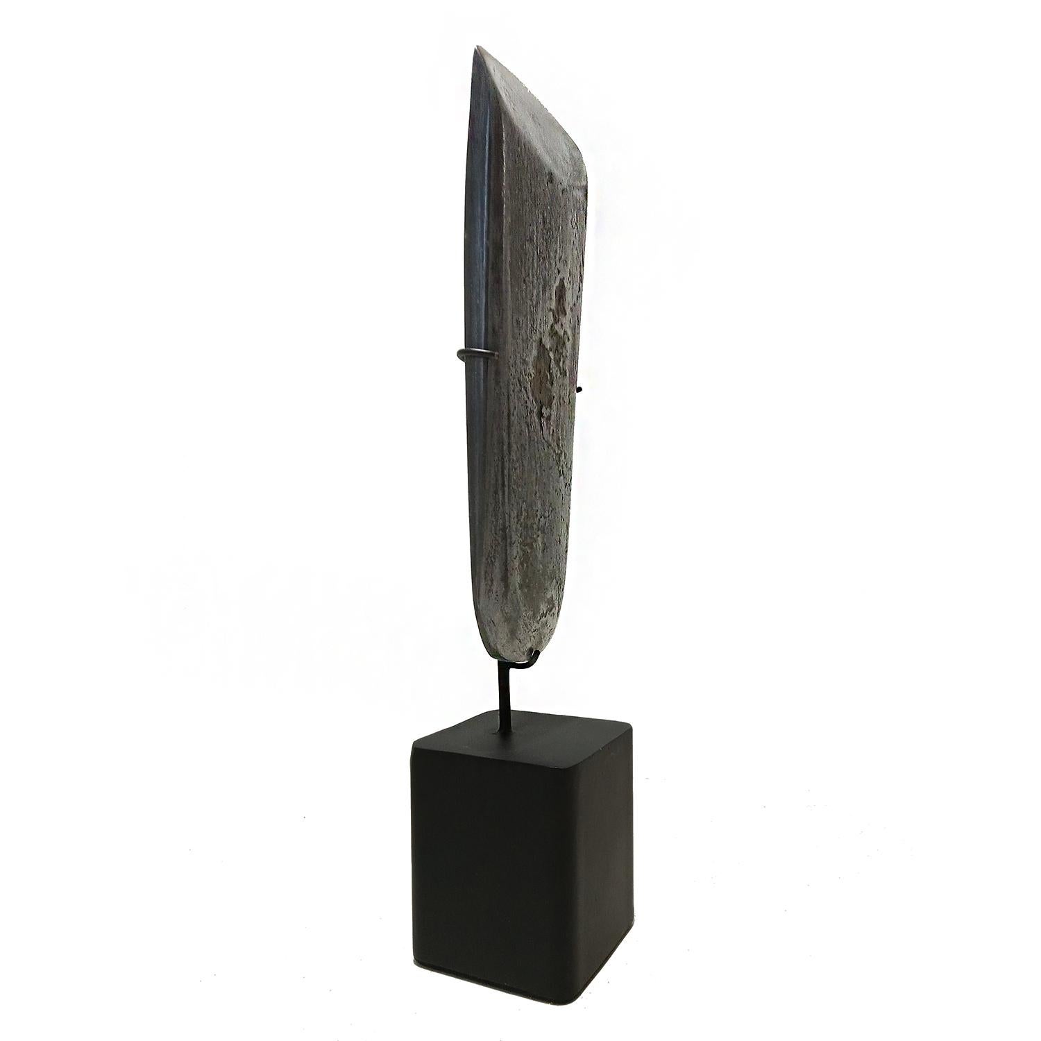 Indonesian Volcanic Stone Blade, Mounted For Sale 1