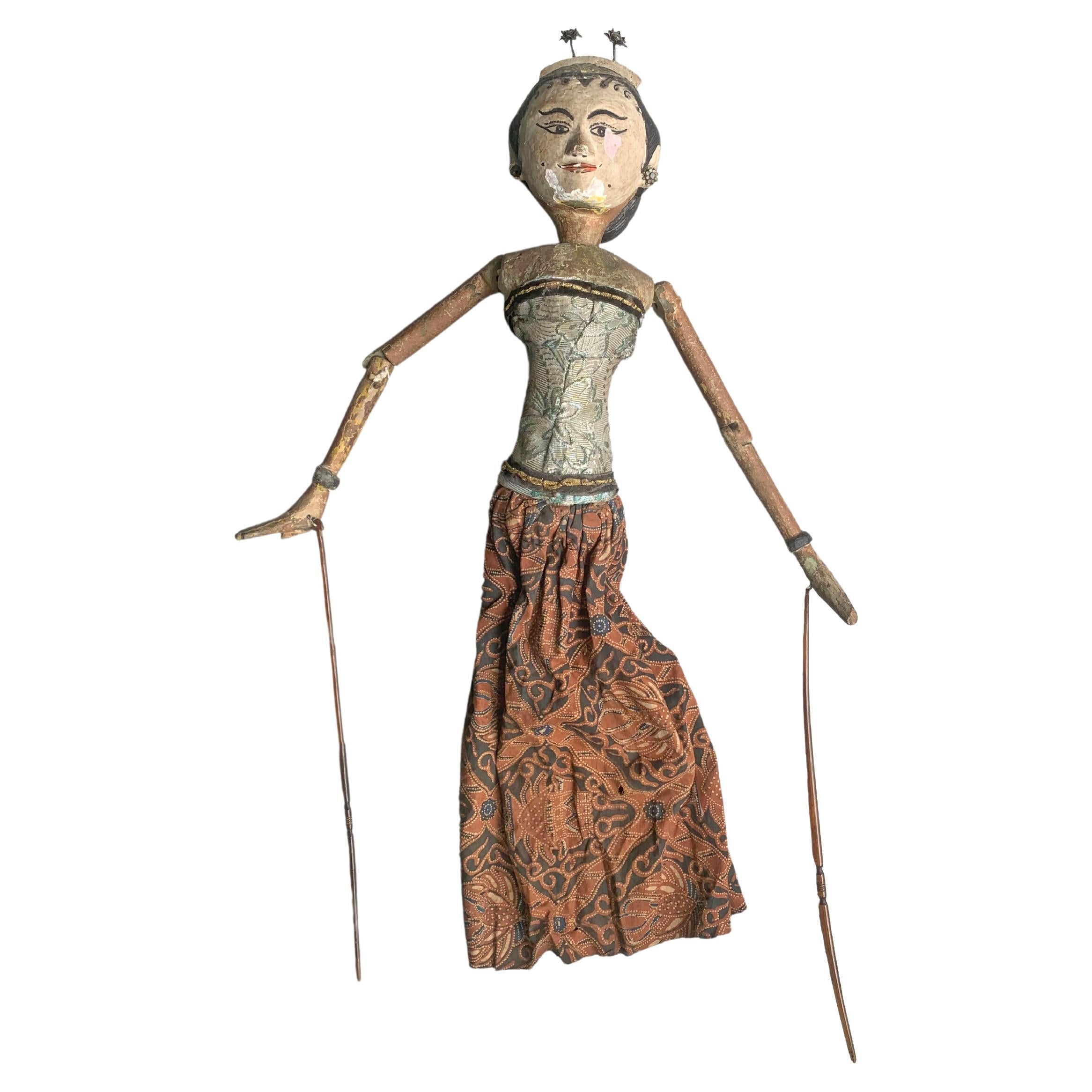 Indonesian 'Wayang Golek" Shadow Puppet, Java, Indonesia, Early 20th Century For Sale