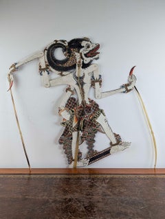 Indonesian Wayang Kulit Hanuman Shadow Puppet, 20th Century