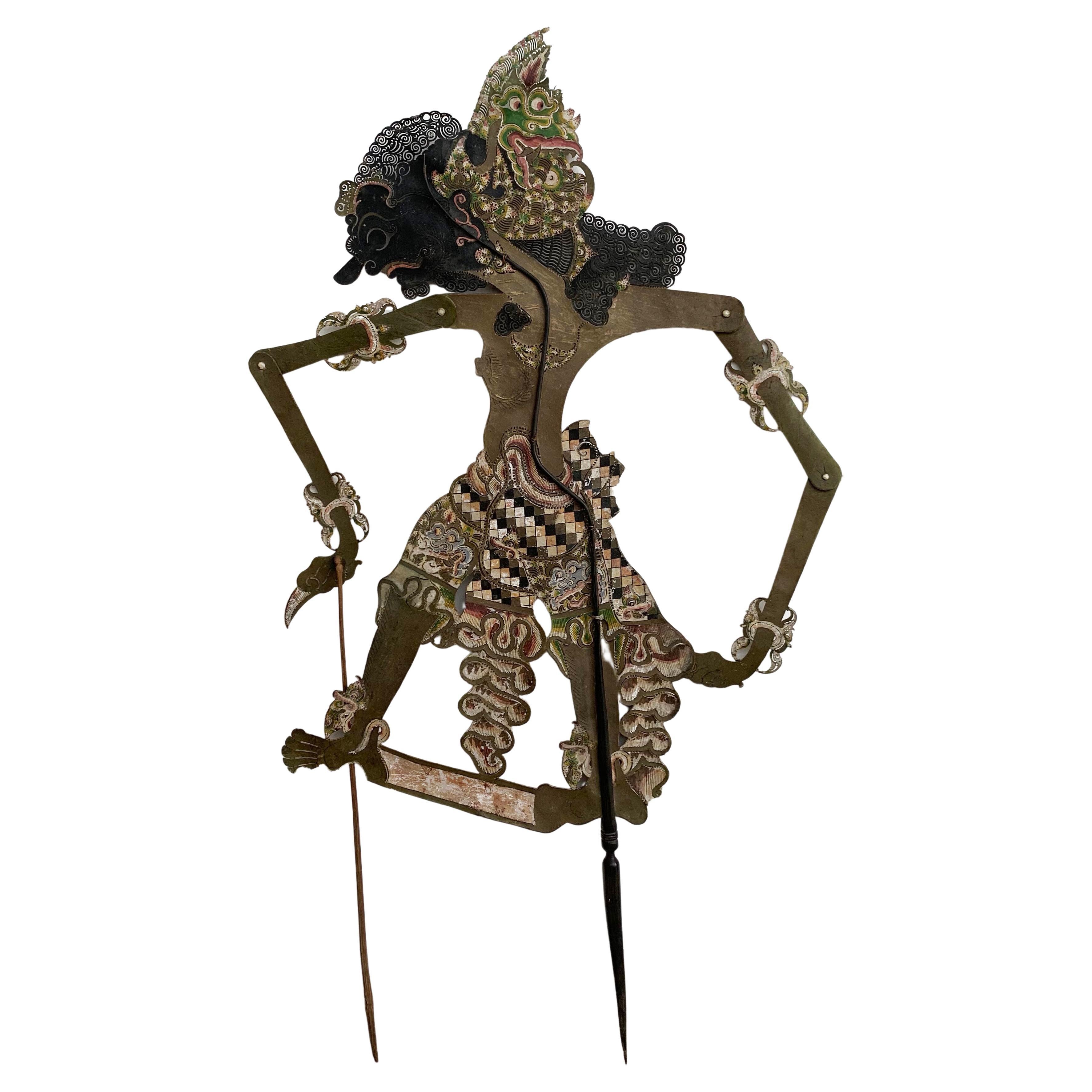 Indonesische indonesische „Wayang Kulit“ Schattenpuppe, Java, Indonesien, frühes 20. Jahrhundert im Angebot