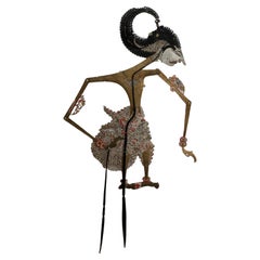 Indonesische Schattenpuppe „Wayang Kulit“ aus Java, Indonesien, frühesisches 20. Jahrhundert