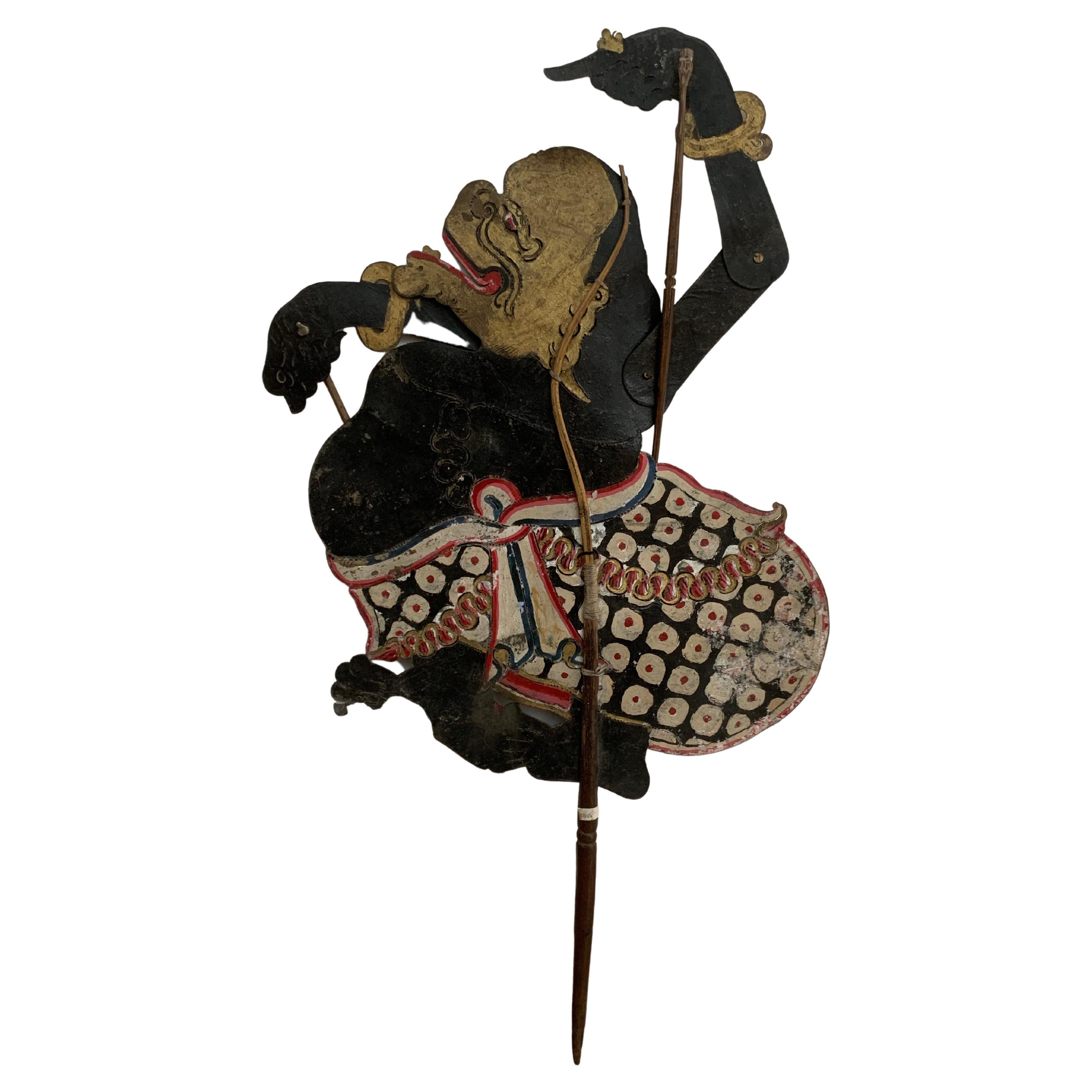 Indonesische Schattenpuppe „Wayang Kulit“ aus Java, Indonesien, frühesisches 20. Jahrhundert im Angebot